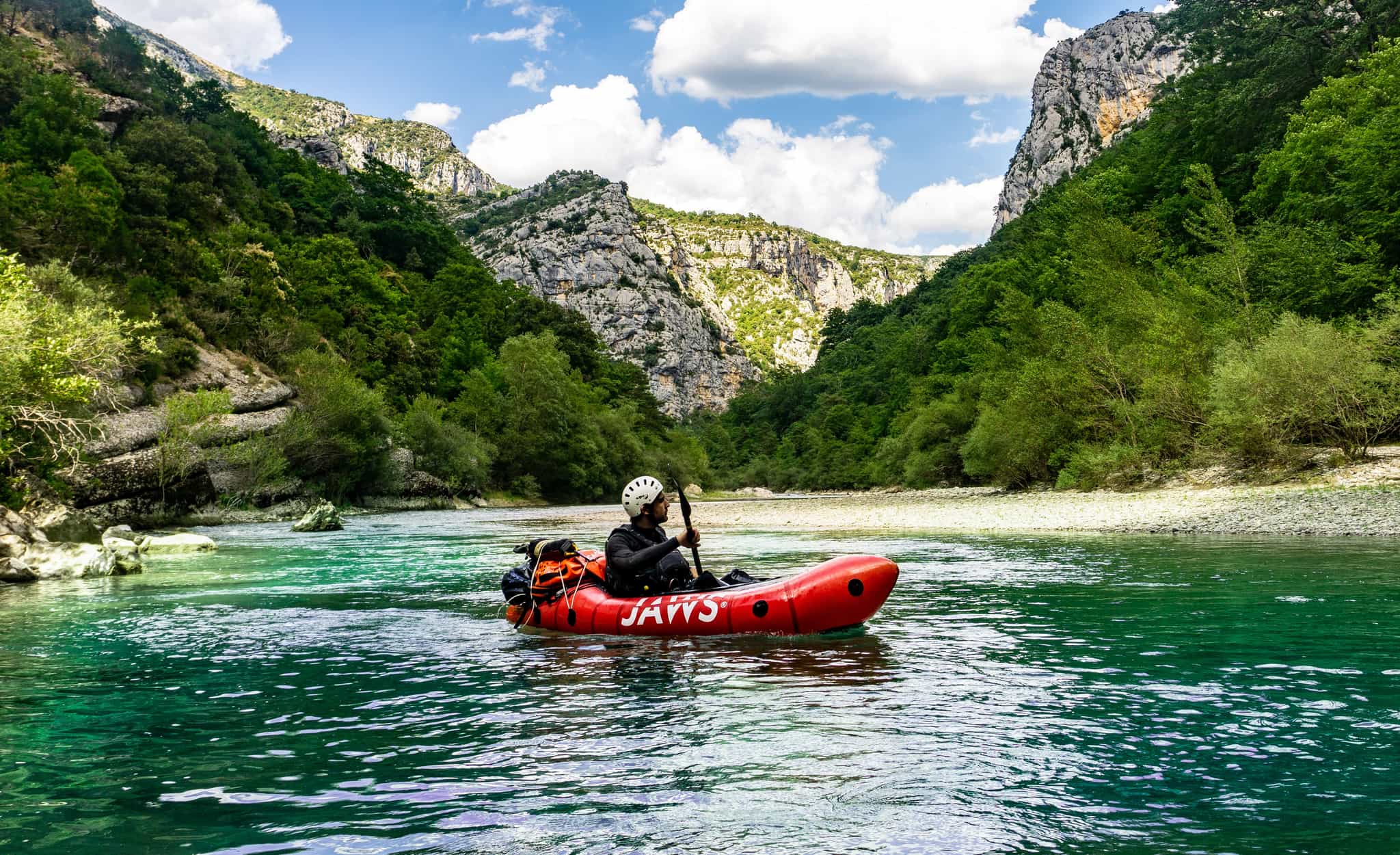 Packrafting on the Verdon Gorge, France. Photo: Host / Blue Secret
