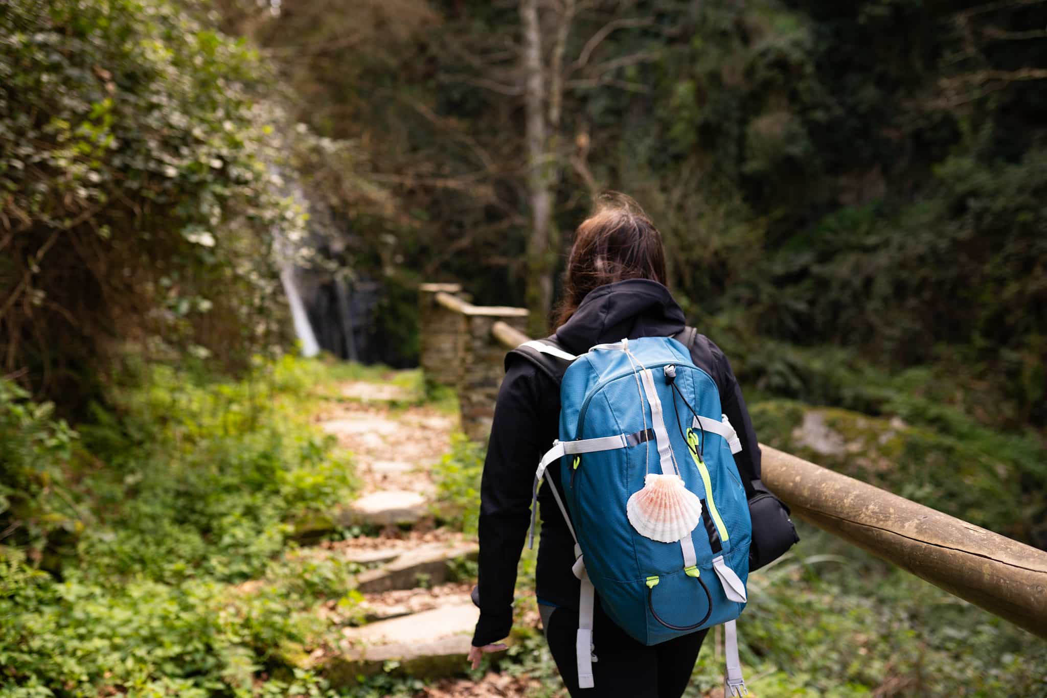 Hiker on the Camino de Santiago, Spain.