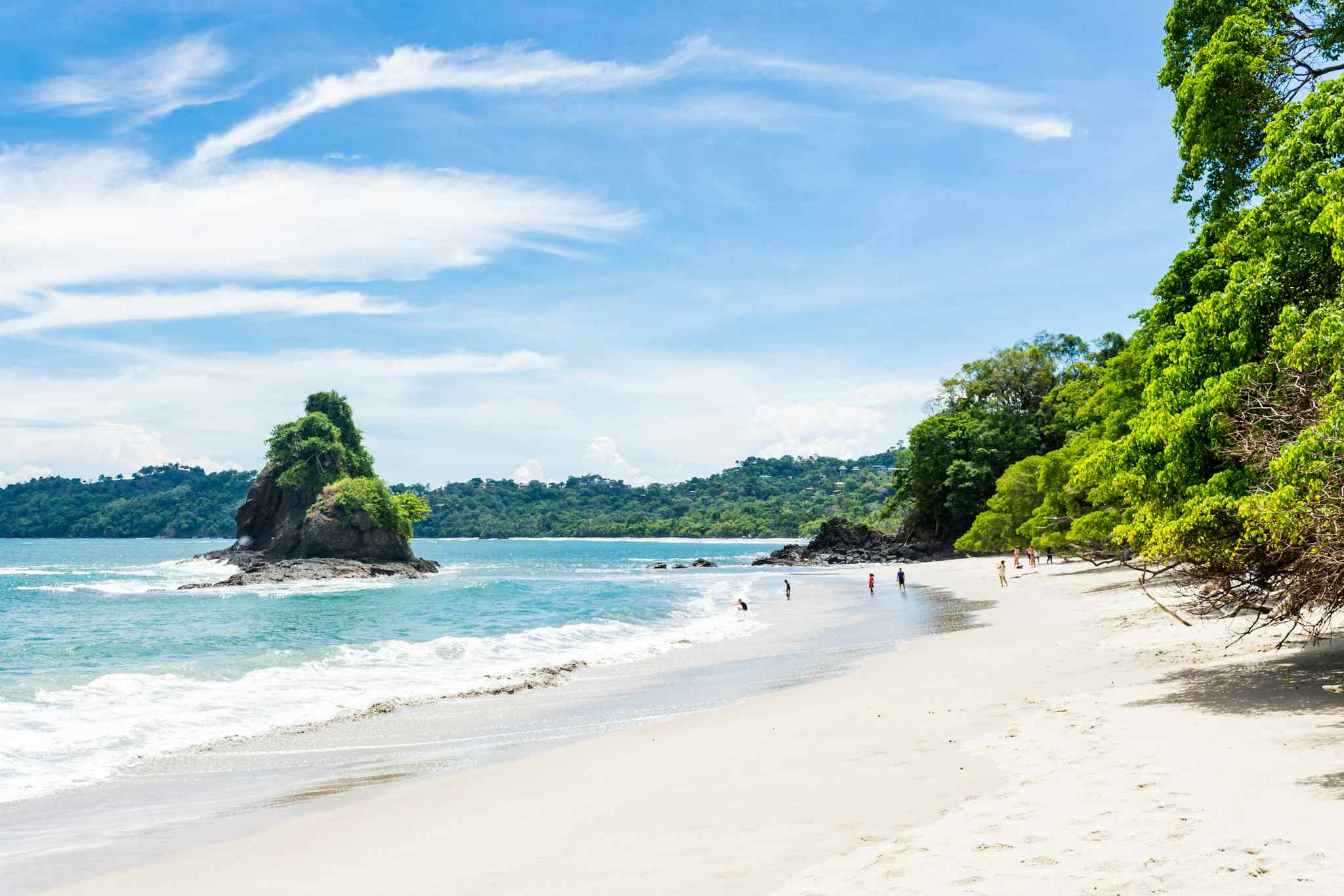 Beach backed by verdant forest in Manuel Antonio, Costa Rica
