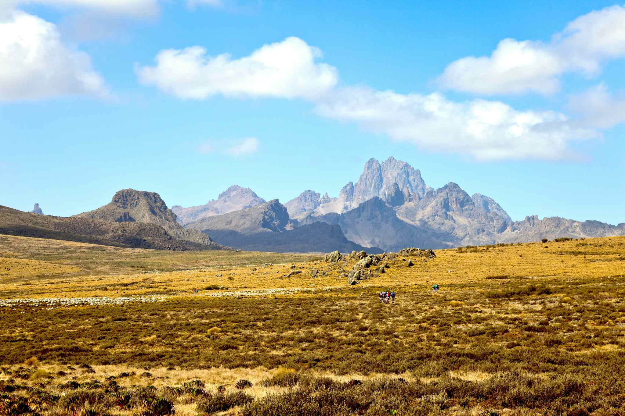 Hikers heading for Mount Kenya. Photo: GettyImages-176070798