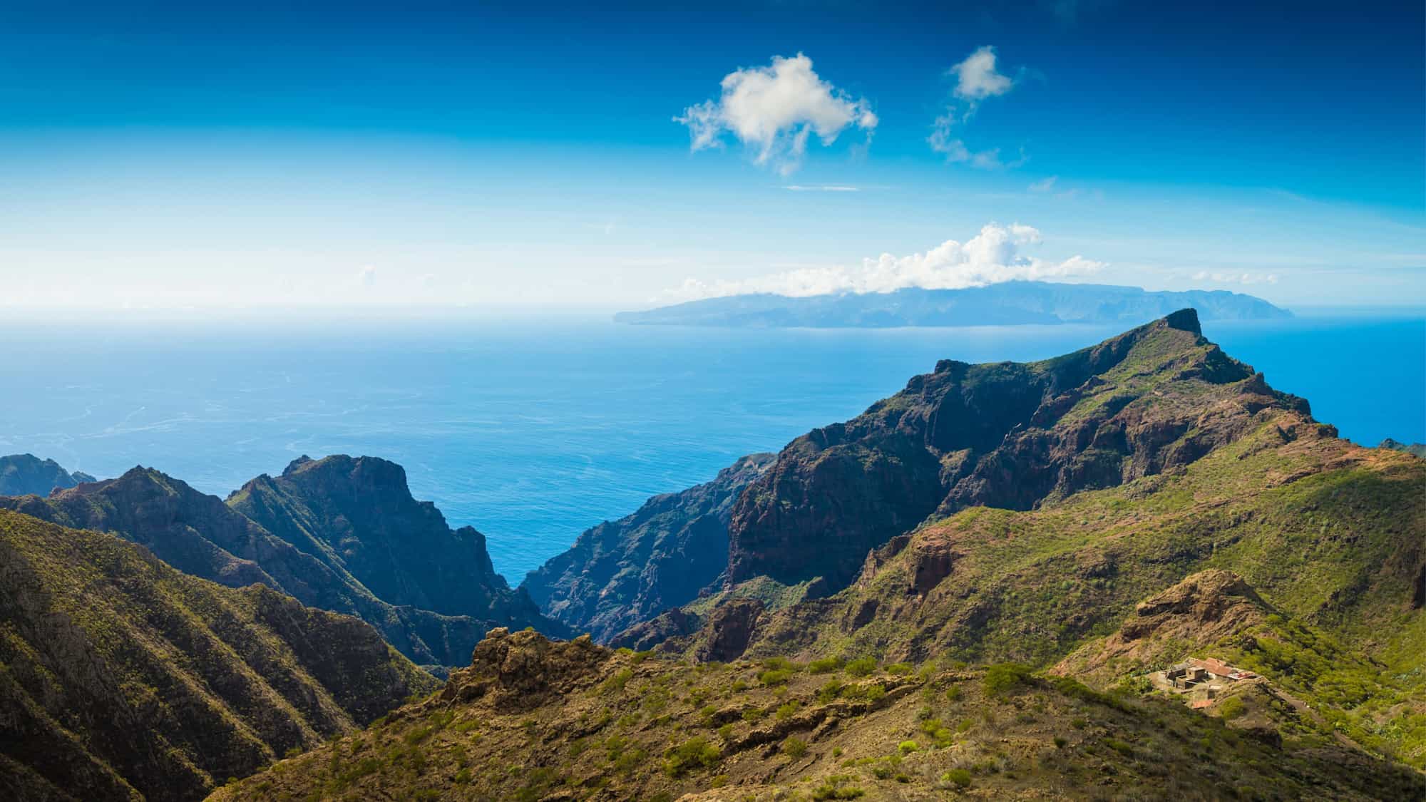 Views over to La Gomera from Teno Alto, Tenerife.