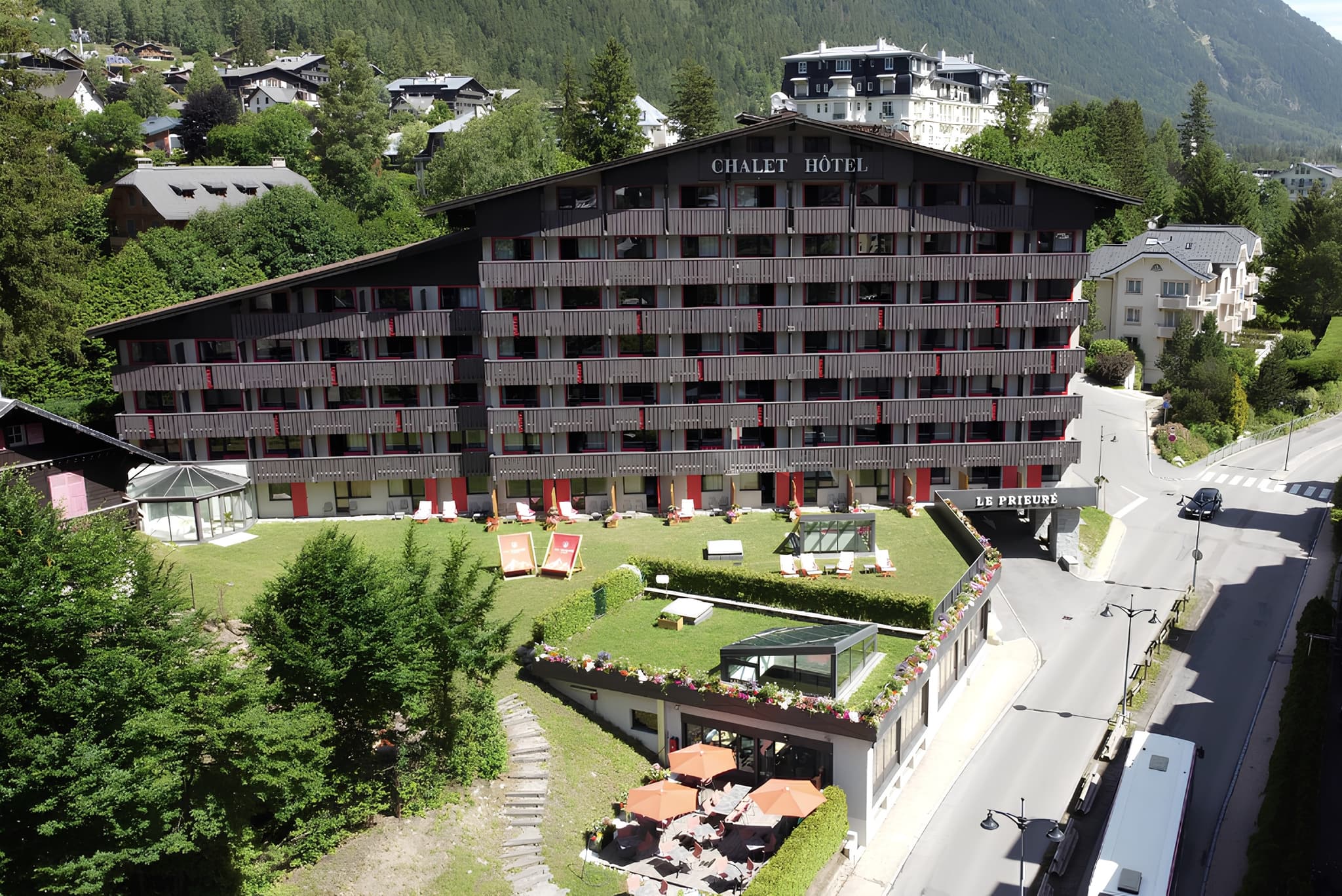 Aerial view of the Hotel le Prieure