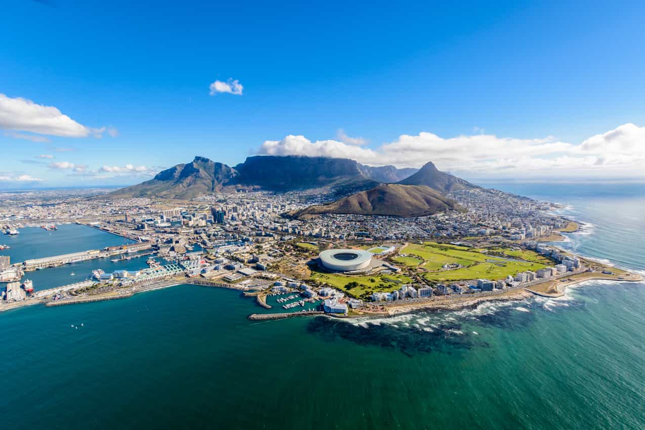 Aerial view of Cape Town