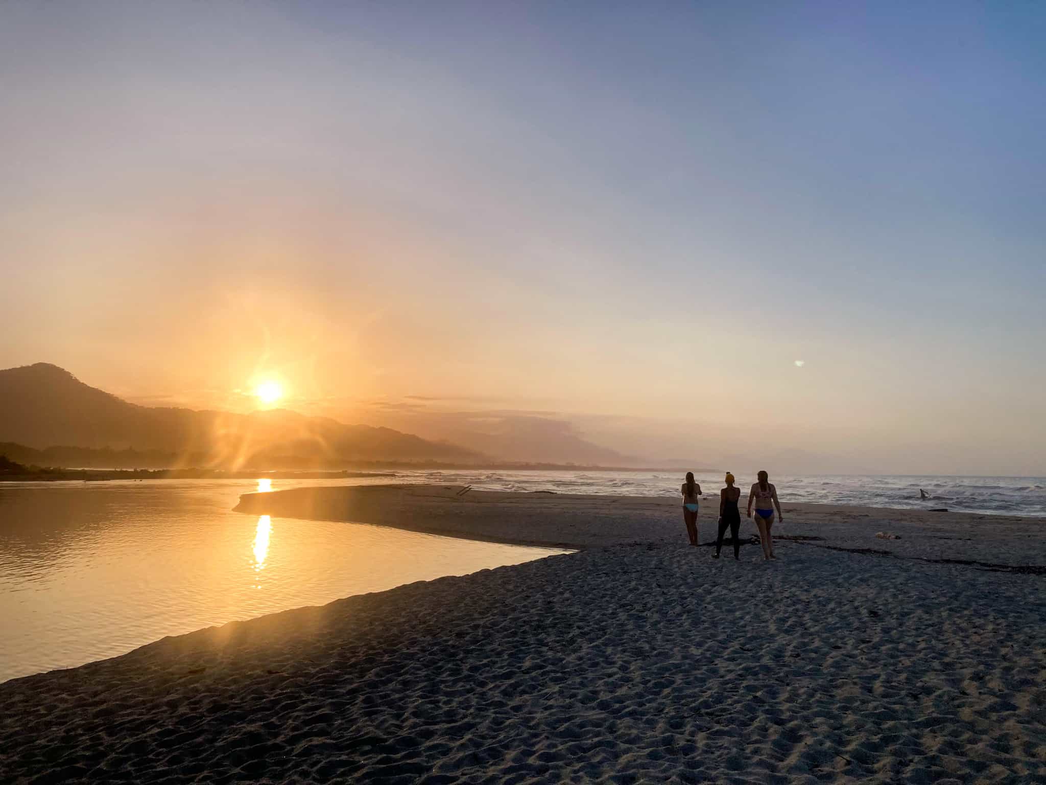 Enjoying the sunset on a beach near Tayrona, Colombia.