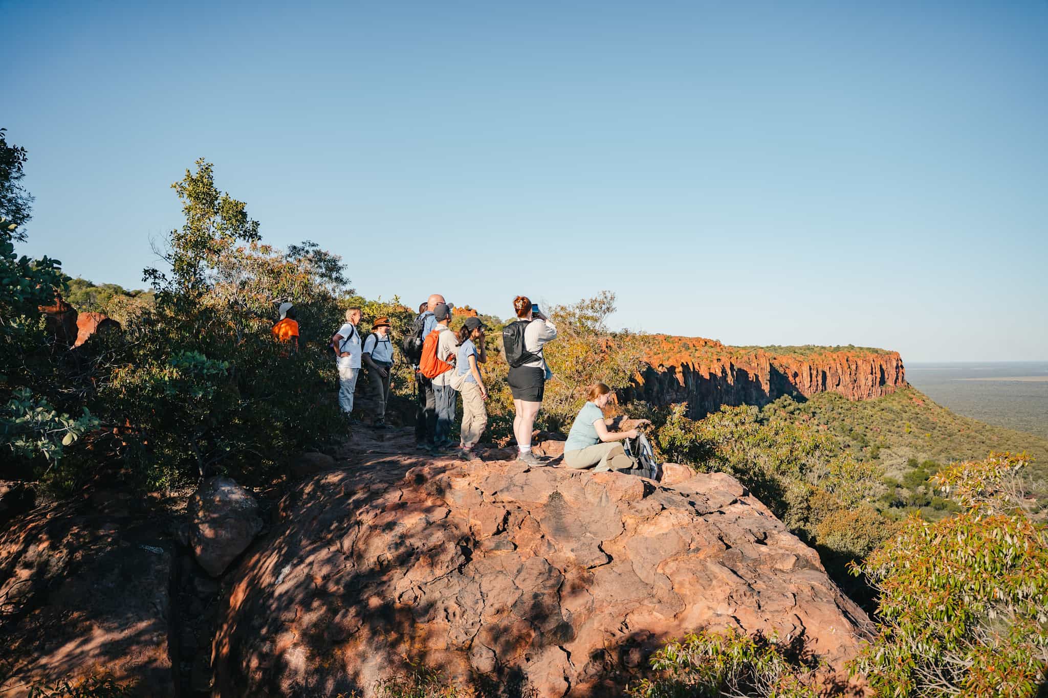 Hikers on the Waterberg plateau, Namibia