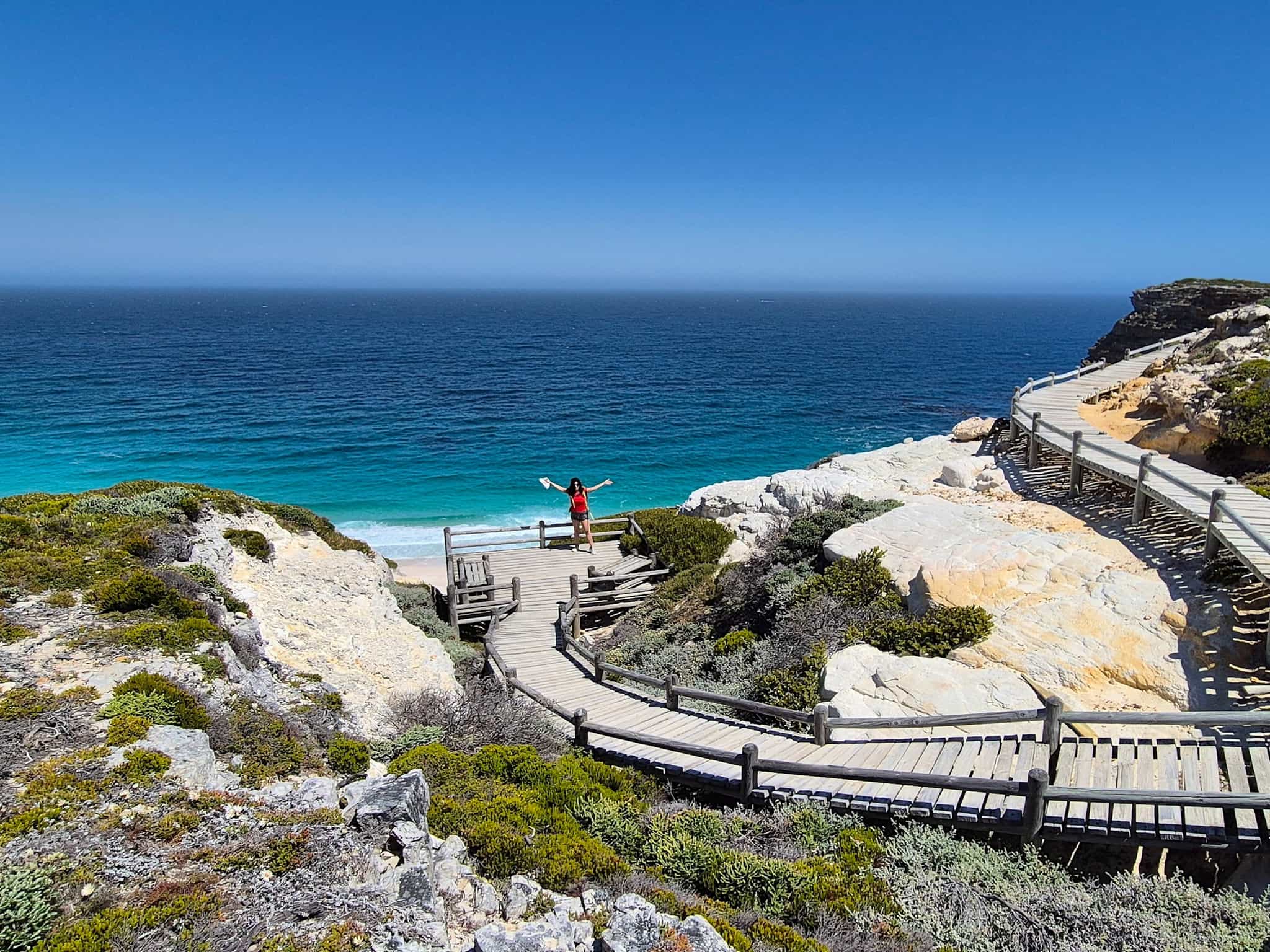 Hiker at Cape Point in South Africa