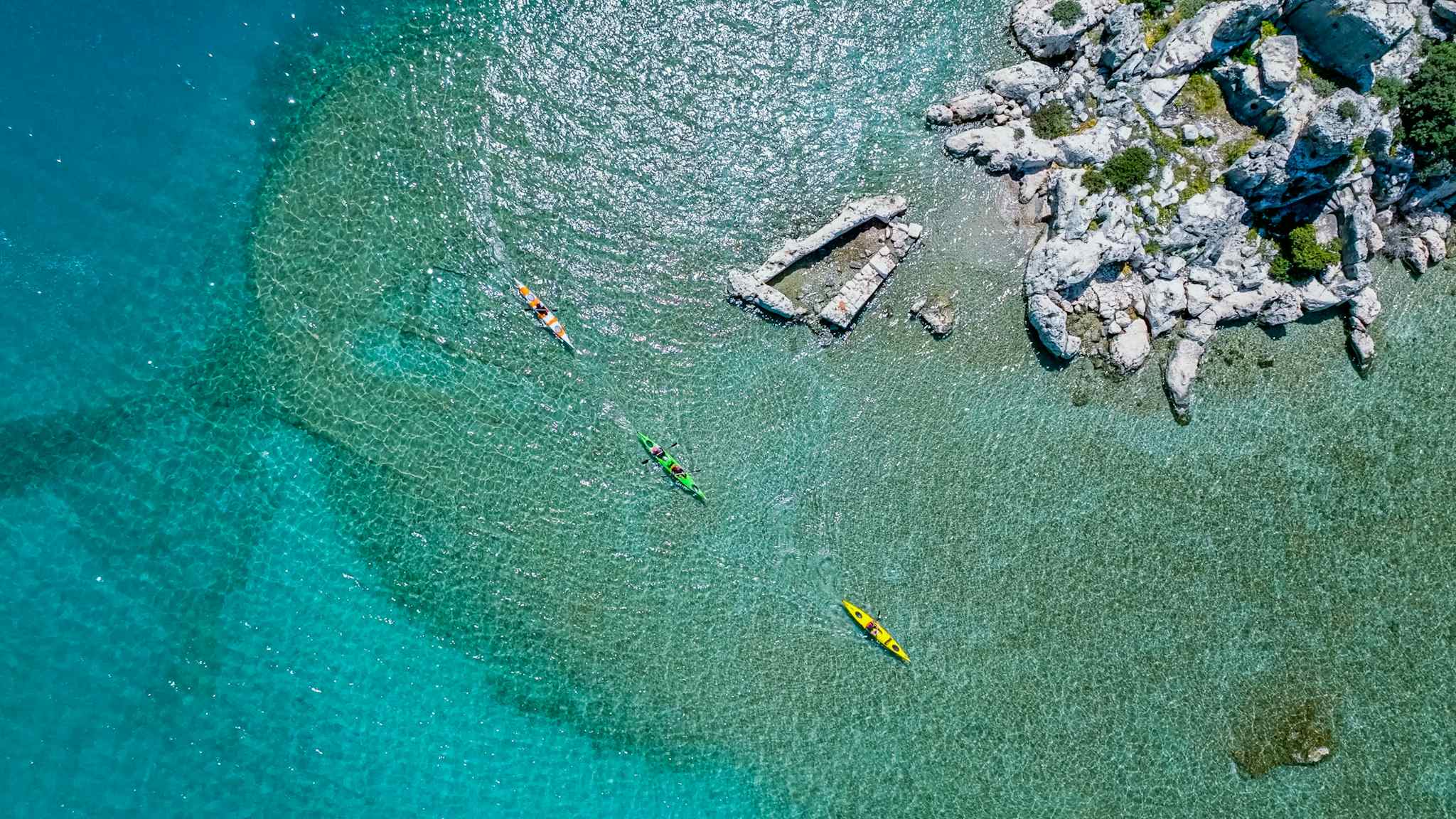 Aerial view - person canoeing in Antalya-Kaleköy
Getty # 1495646913