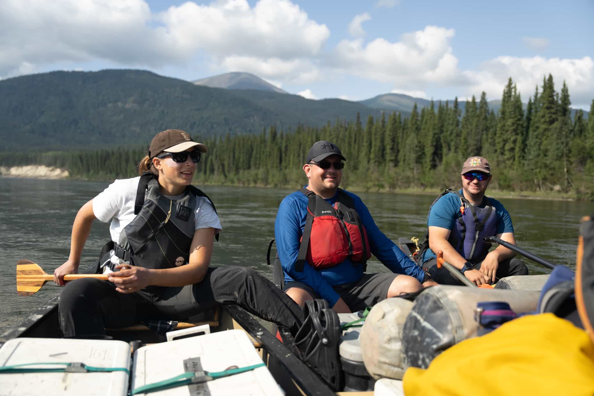 Canoers on the Teslin River, Yukon, Canada. Photo: Host/Ruby Range Adventure