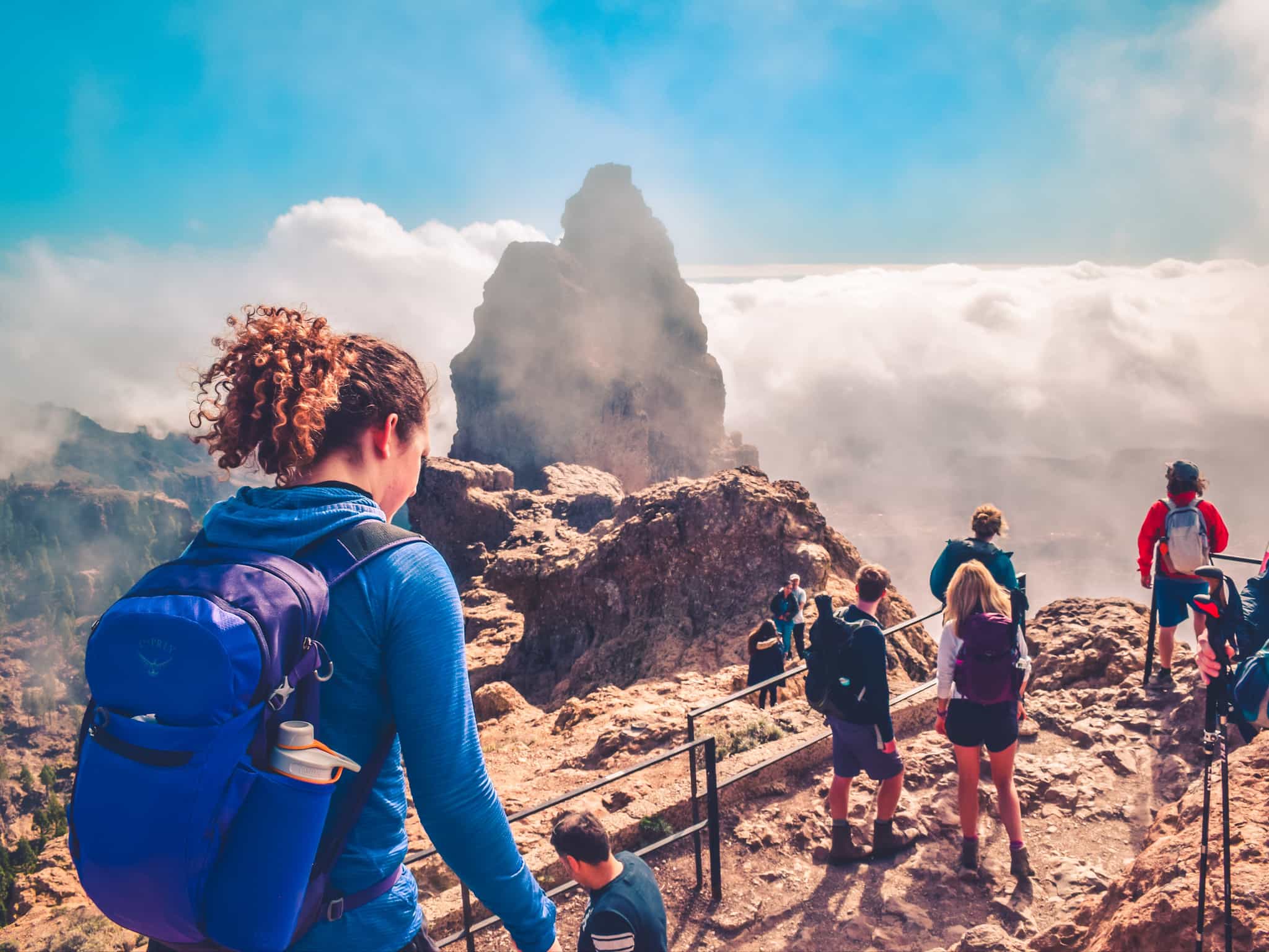 Hikers at Pico de las Nieves in Gran Canaria.