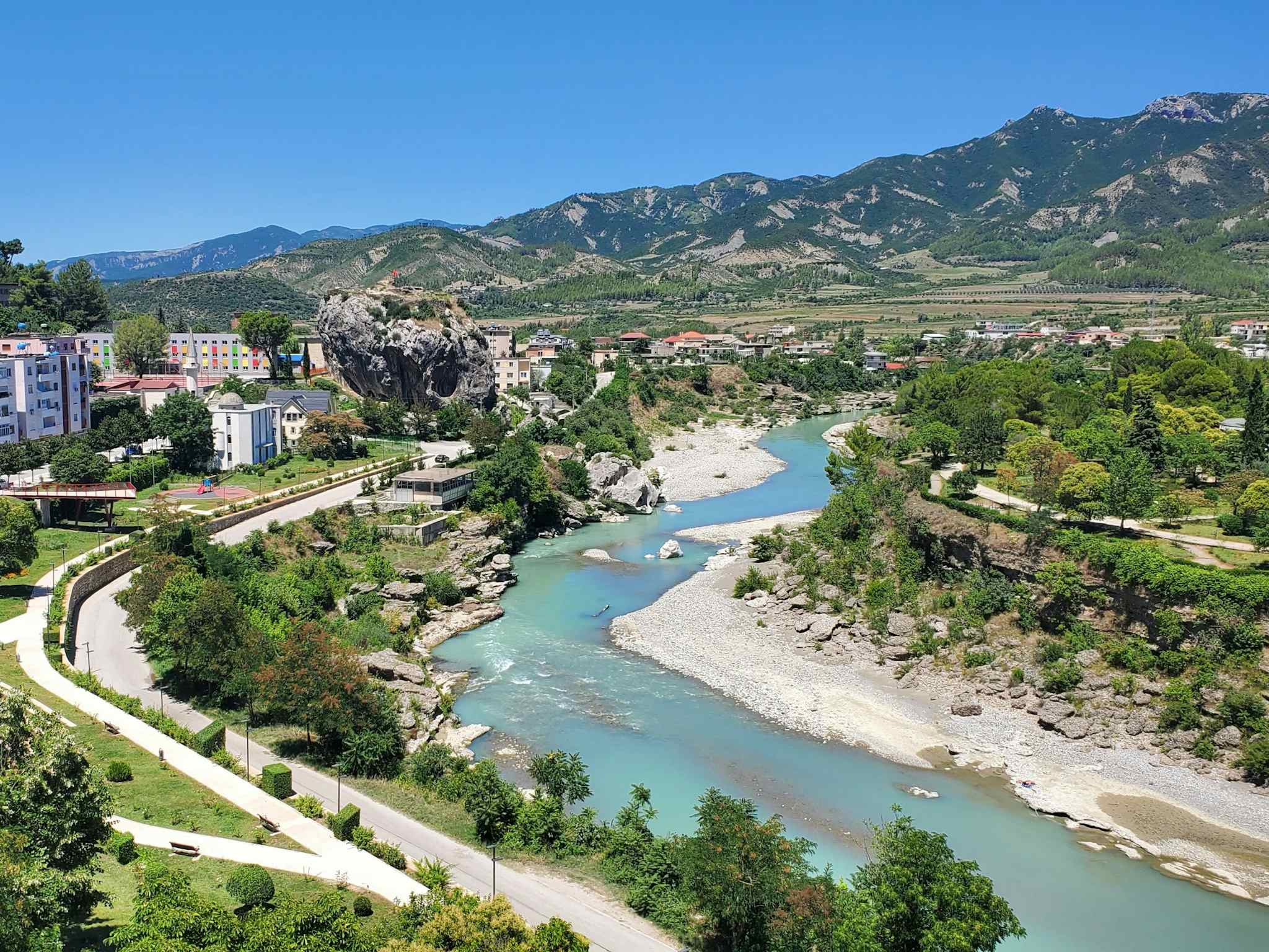 Hotel Permet on the banks of the Vjosa River, Albania