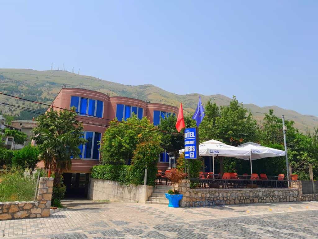 The Hotel Univers in Shiroka, Albania.