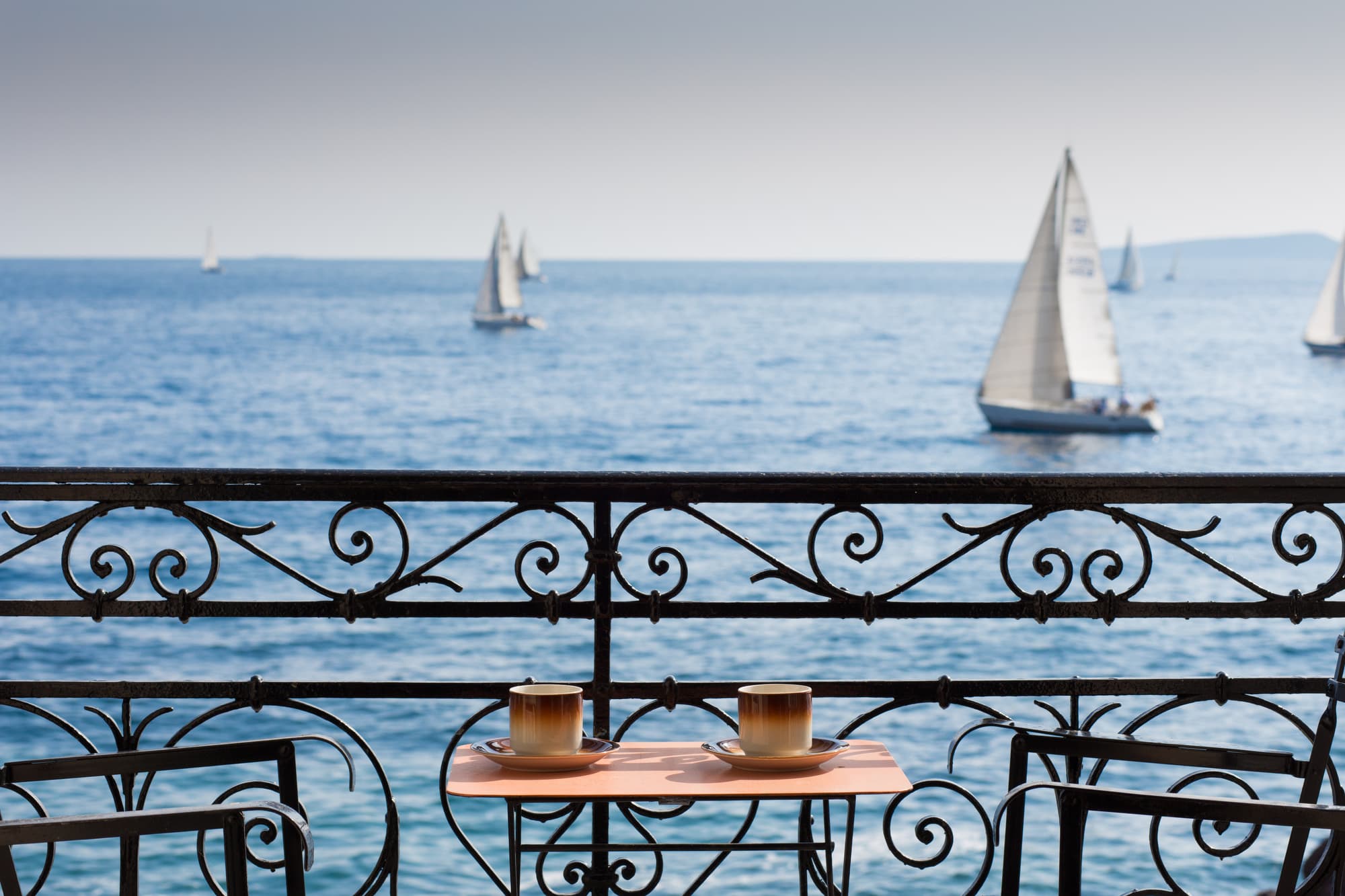 View from the balcony at Akti Methana hotel, Methana Peloponnese Greece