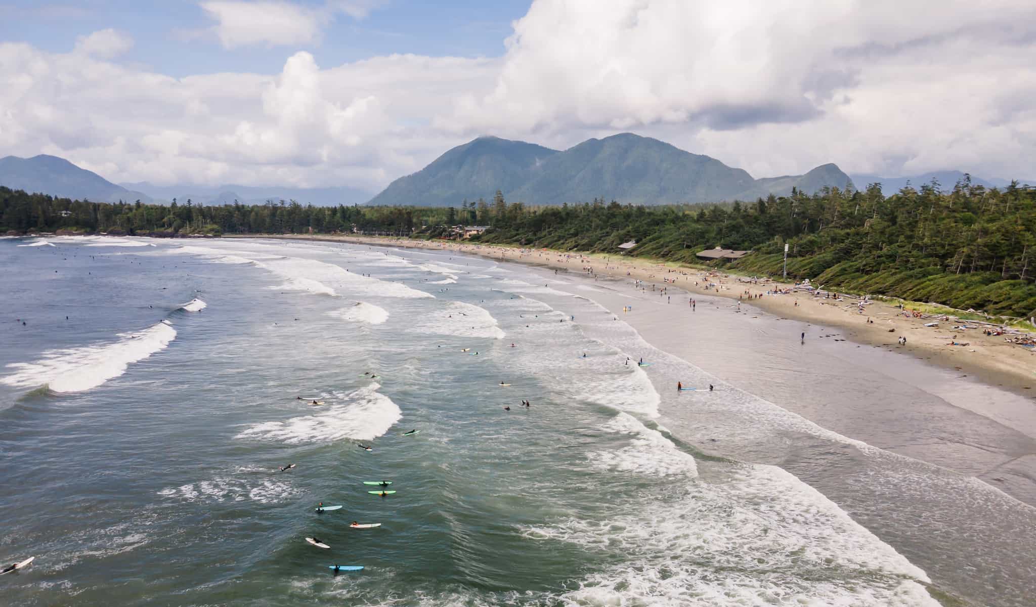 Surfing in Tofino, Vancouver Island, Canada