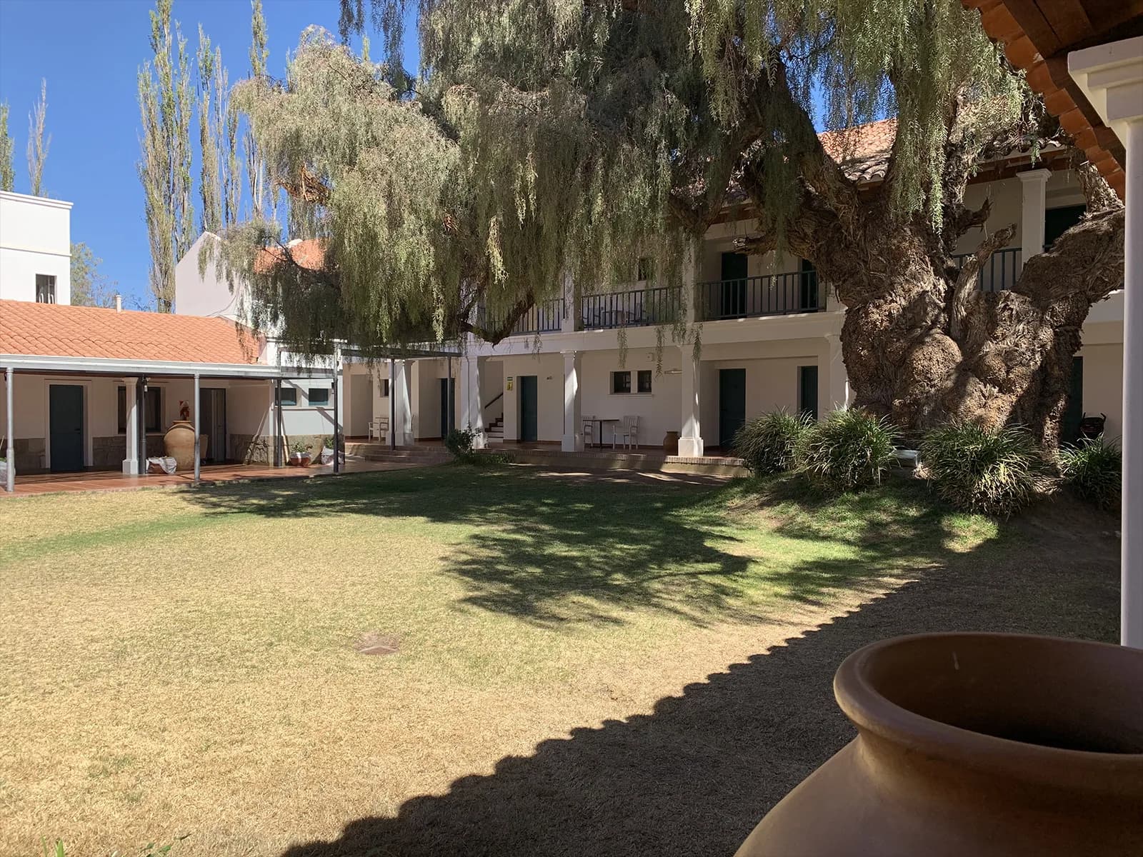 The courtyard of the Hosteria Cachi, Cachi, Argentina
