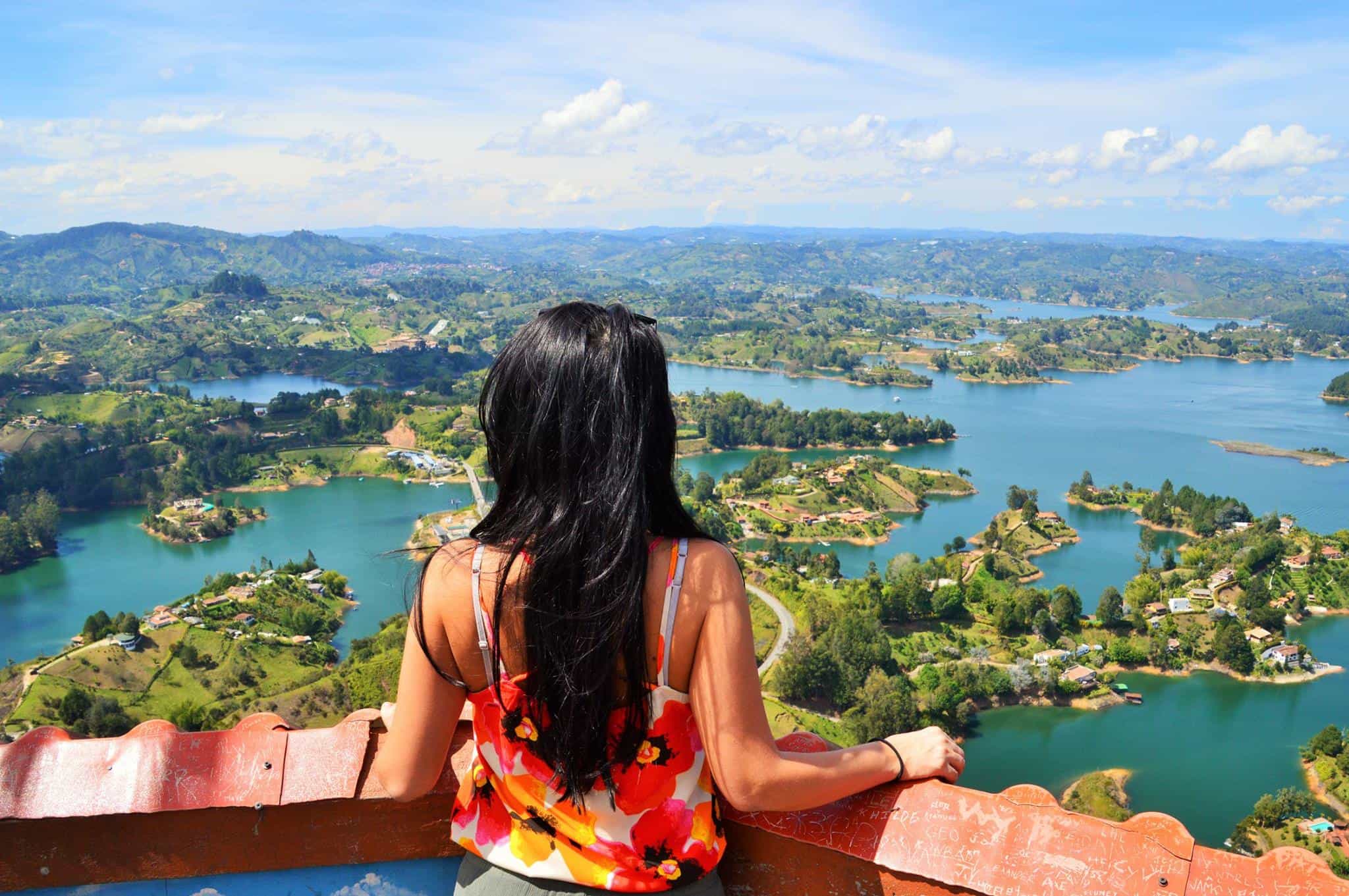 View of Guatape lagoon from el Penon rock