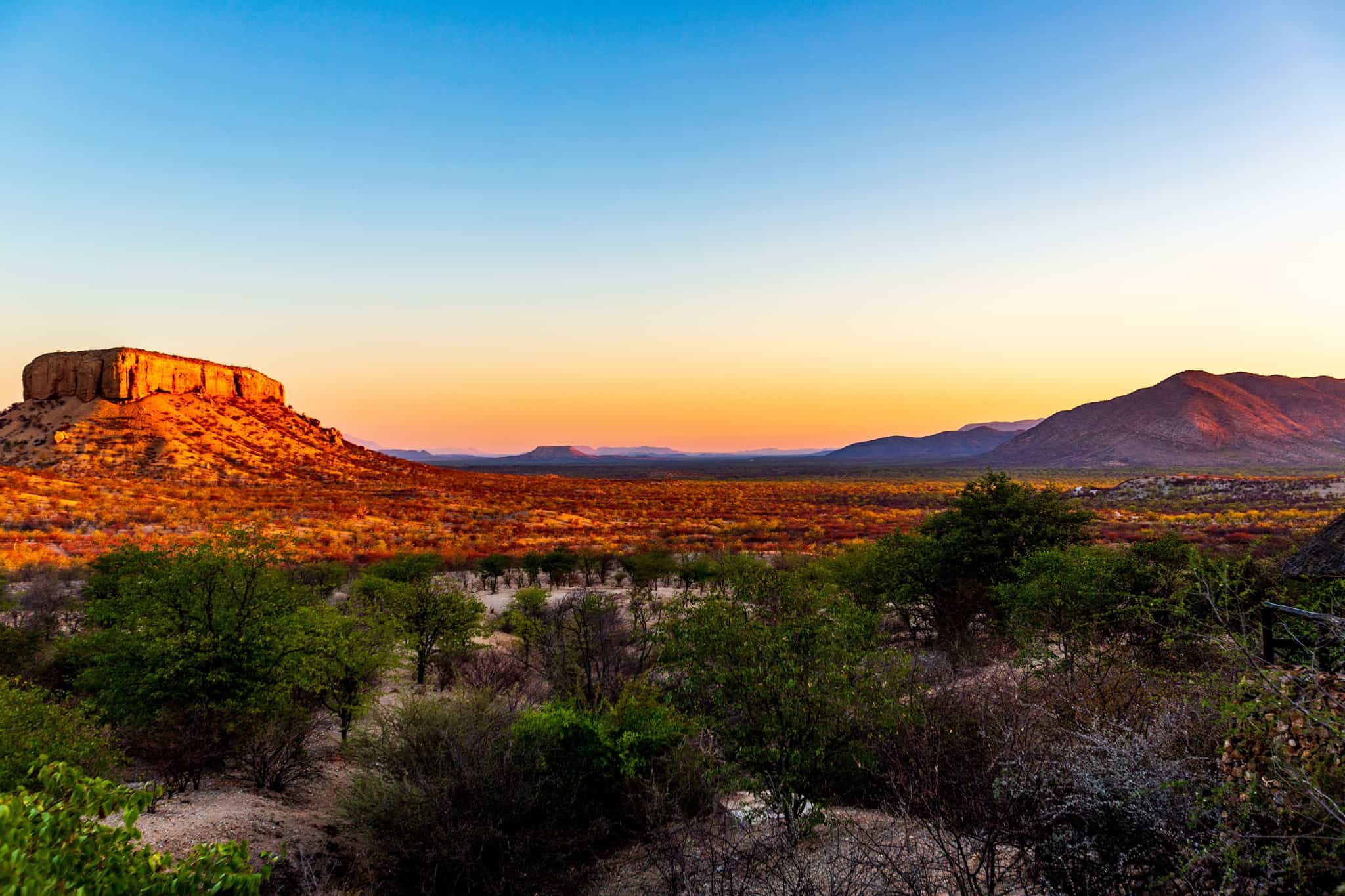 Waterberg plateau at sunset, Namibia.