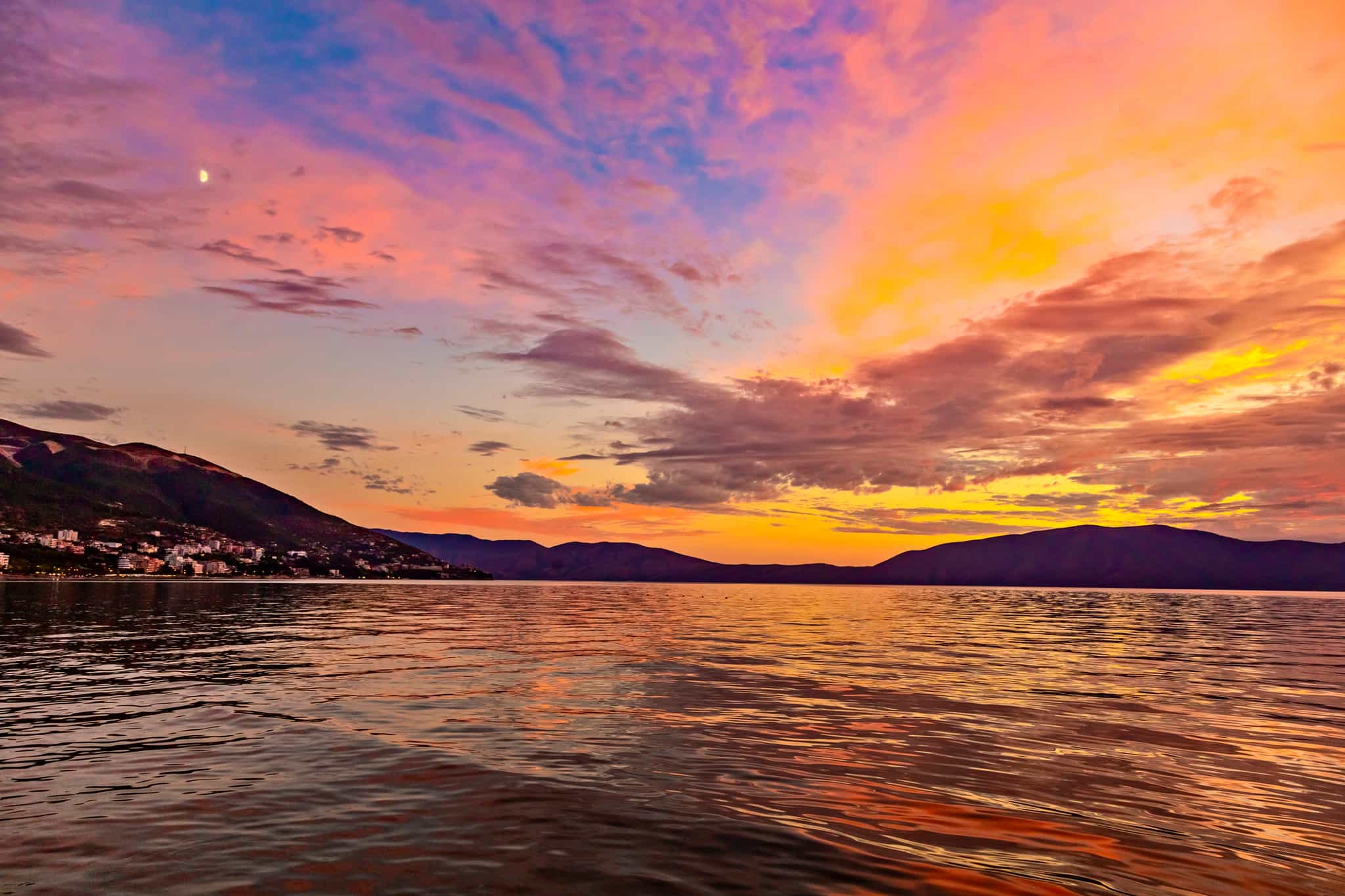 Sunset view of Vlore, Albania