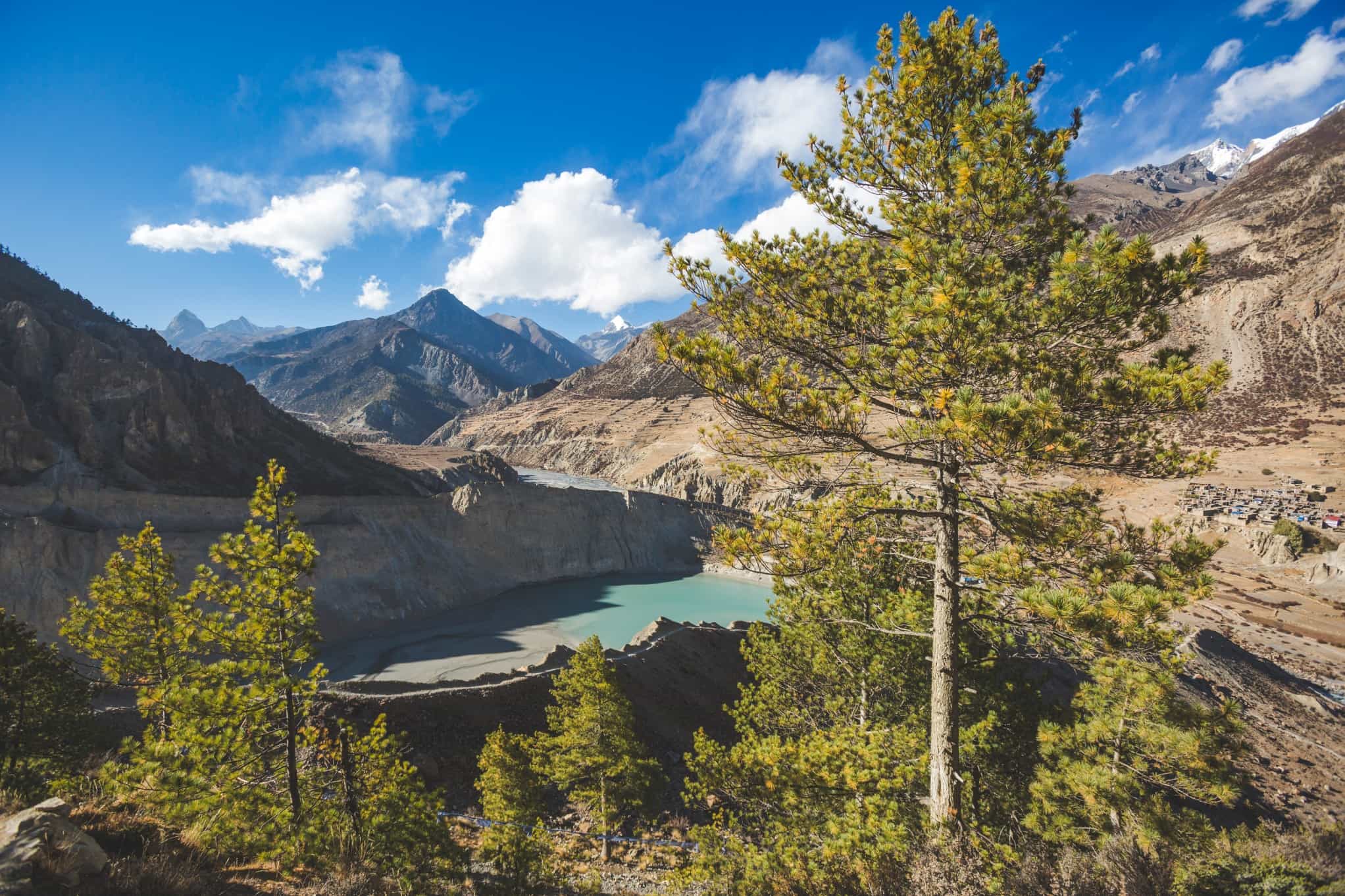 View of Gangapurna Lake, Nepal. 