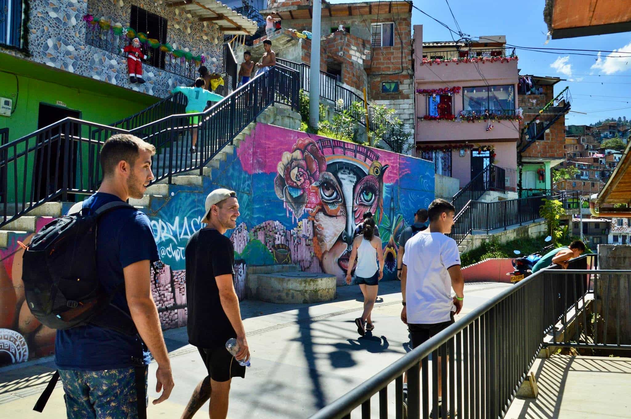 Urban walk through the colourful streets of Medellin