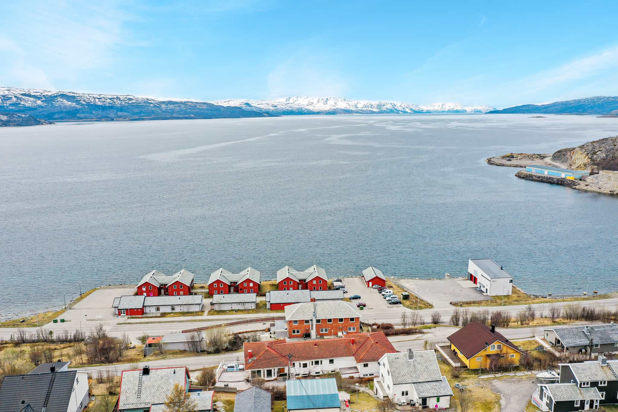 The Altafjord Gjestegaard on the shore of the Altafjord in northern Norway.