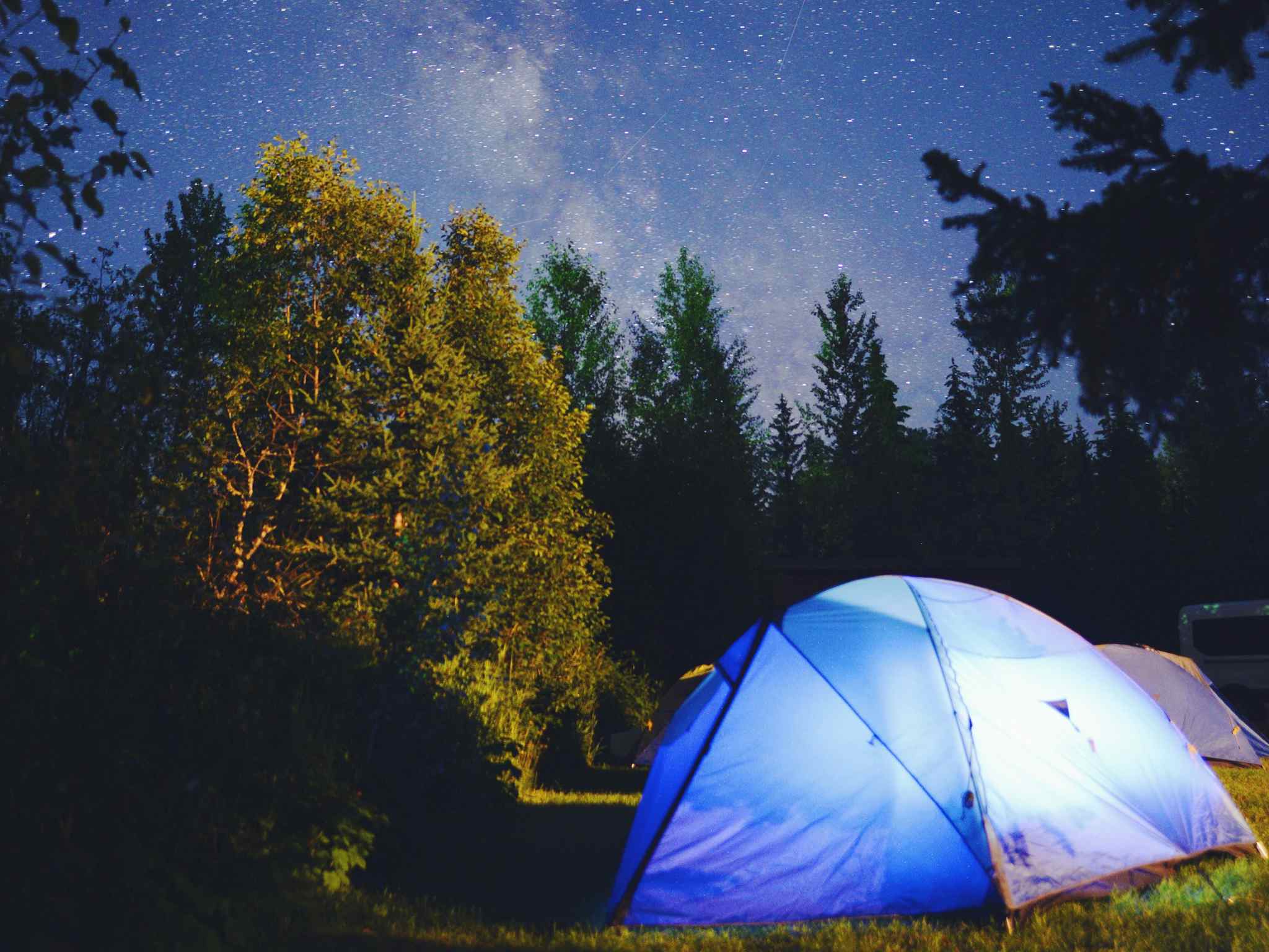 Tent, Stars, Night, Rockies, Canada, Windigo