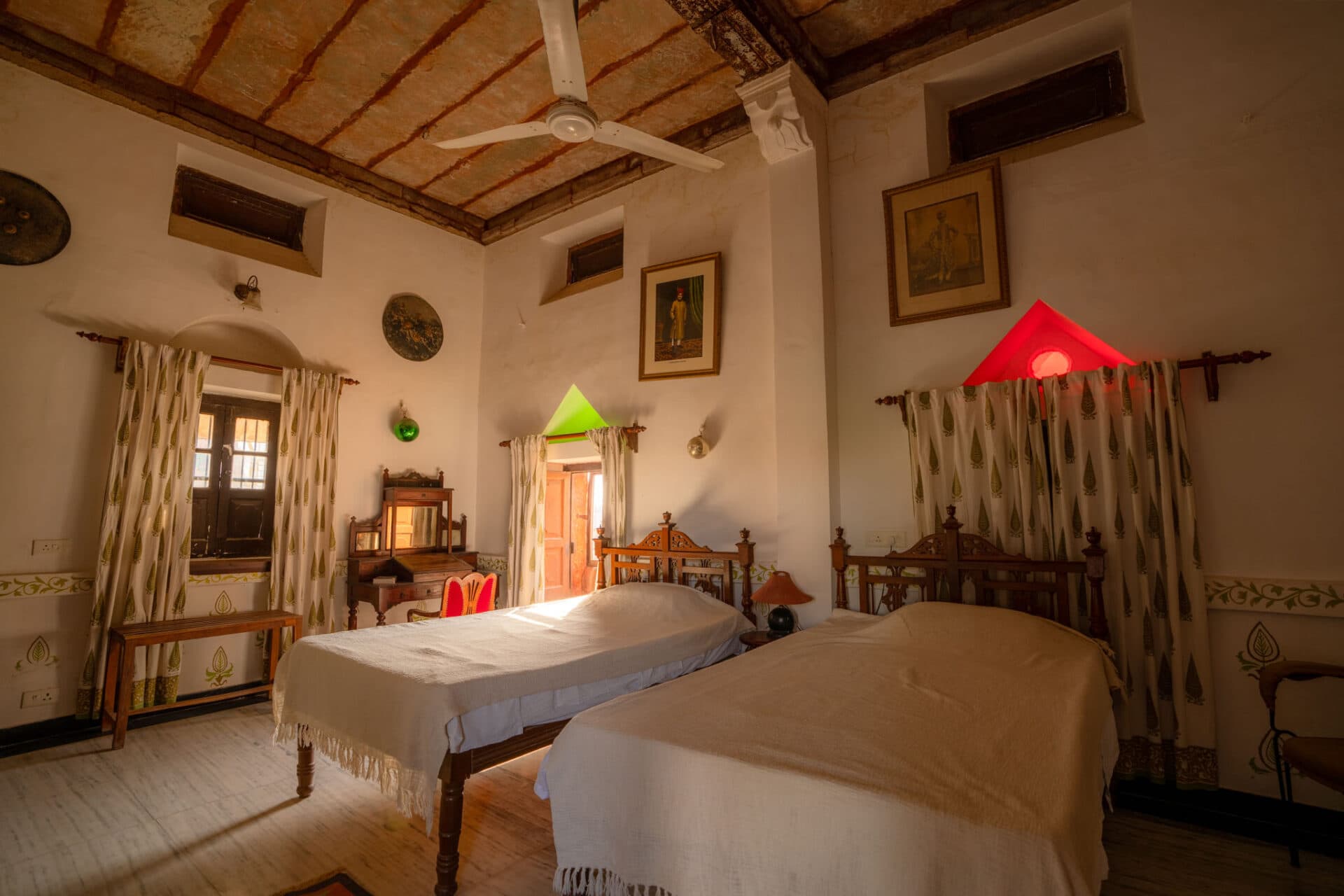 Twin room, Chandelao Garh Hotel, India.
