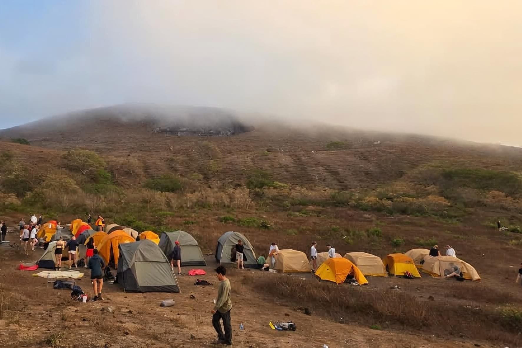 Camping on El Hoyo summit, Nicaragua.