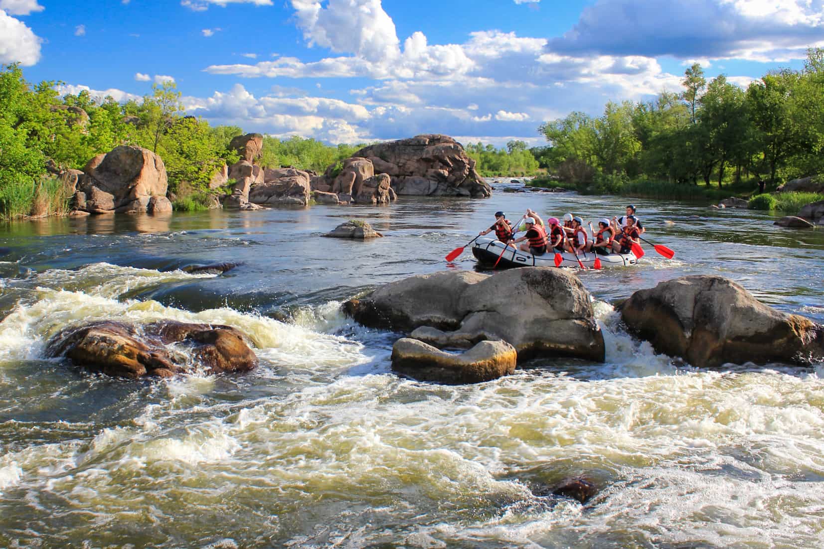 Group of rafters on the Pacuare River, Costa Rica