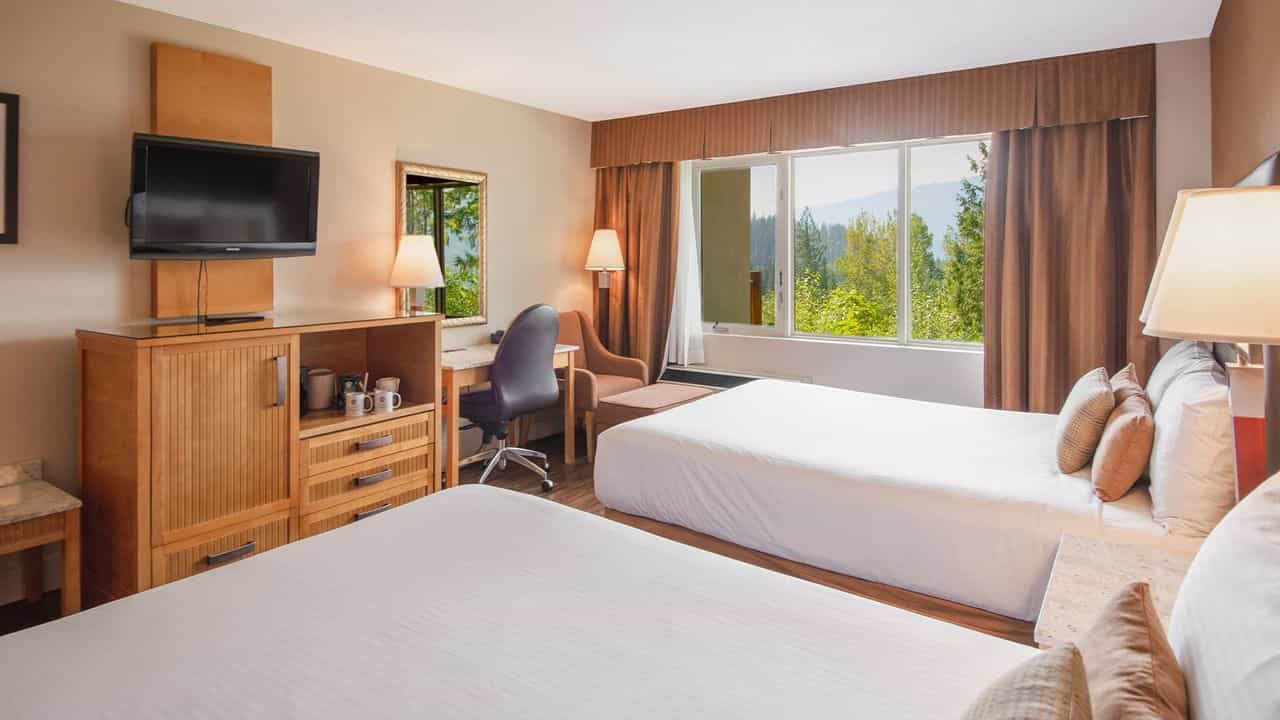 Twin room at Coast Hillcrest Hotel, Revelstoke, Canada.