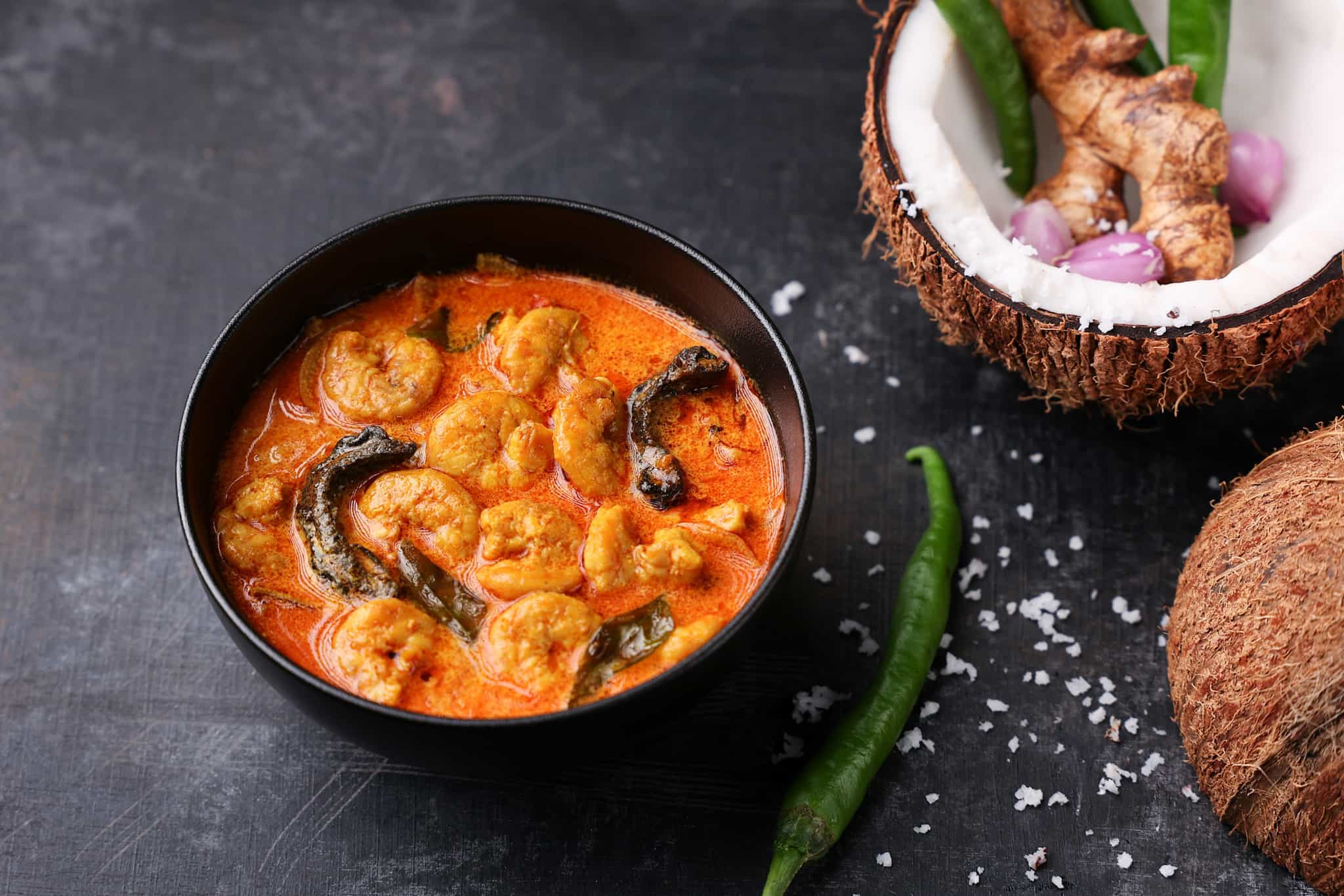 Sri Lankan prawn curry.
