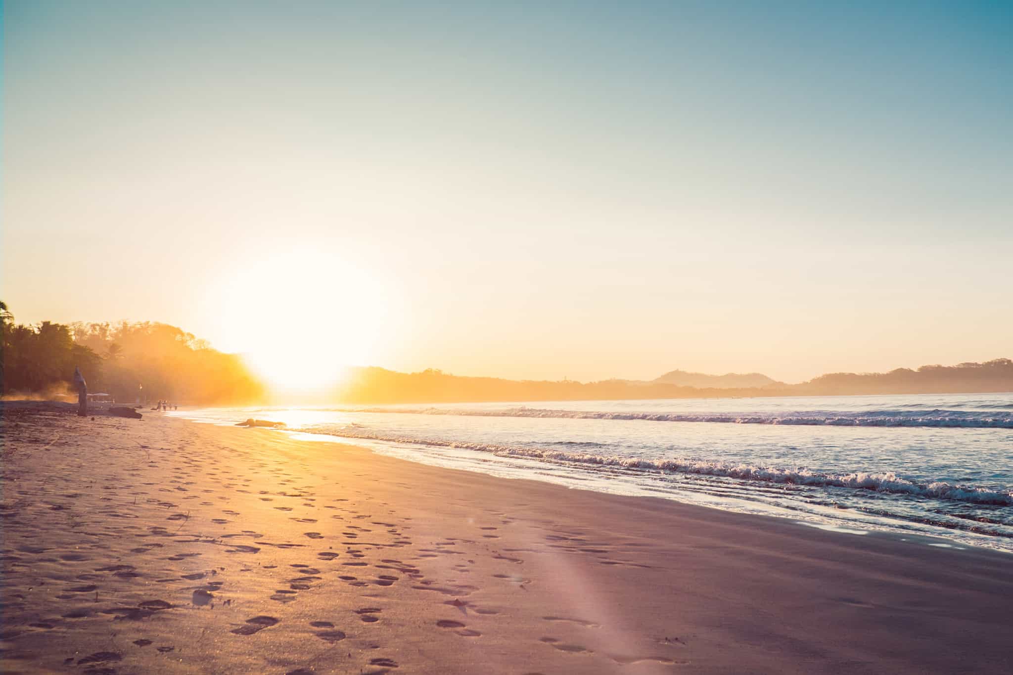 Sunset on the beaches of Guanacaste on the Pacific Coast of Costa Rica