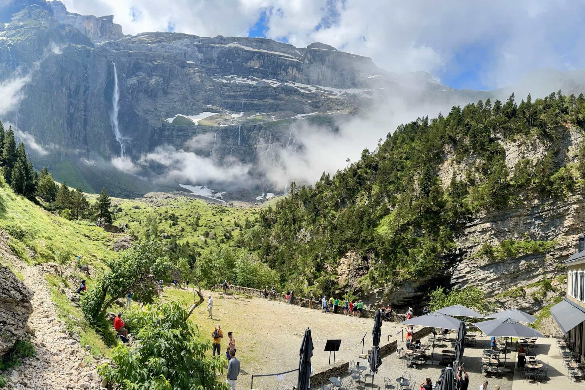 View of the waterfalls and Cirque of Gavarnie