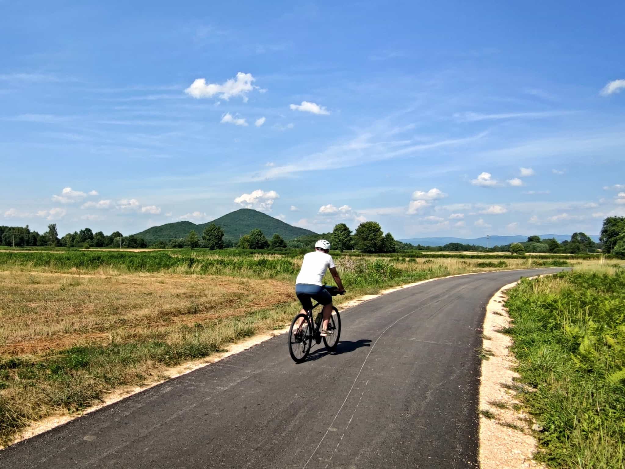 Cycling along the EuroVelo, Lika plateau, Croatia