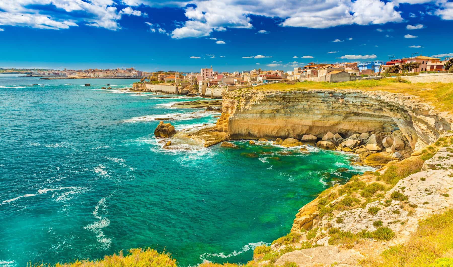 view of Syracuse, Sicily, Italy.