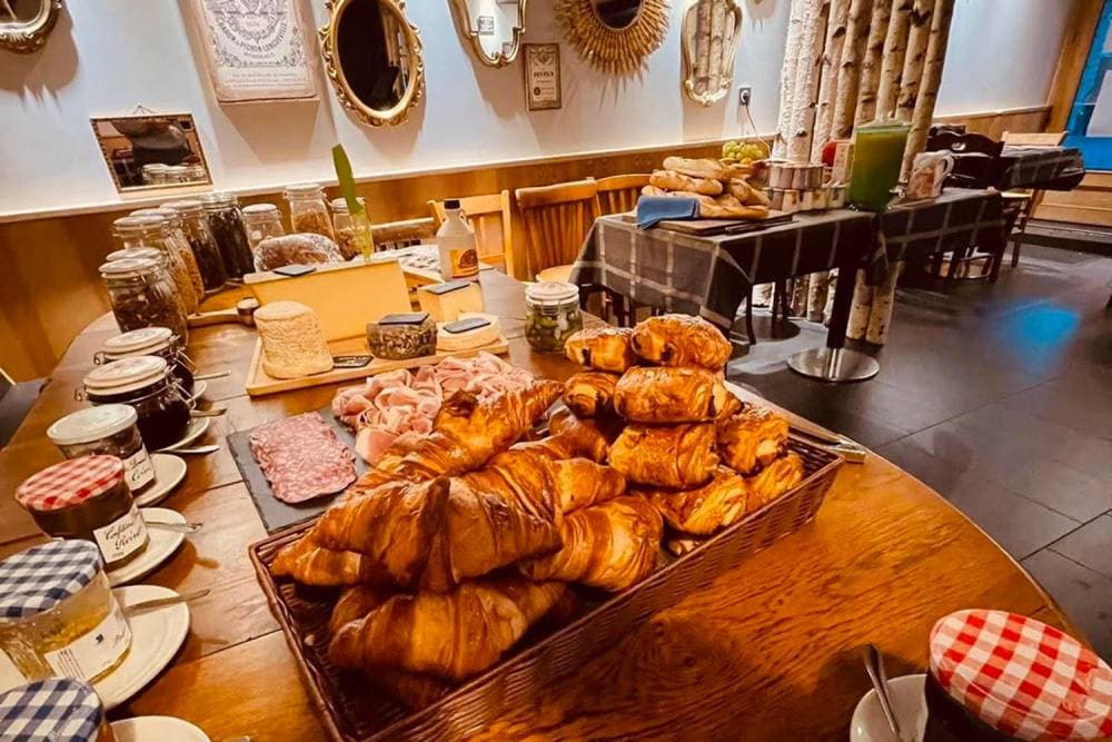 Breakfast spread at the Petite Auberge