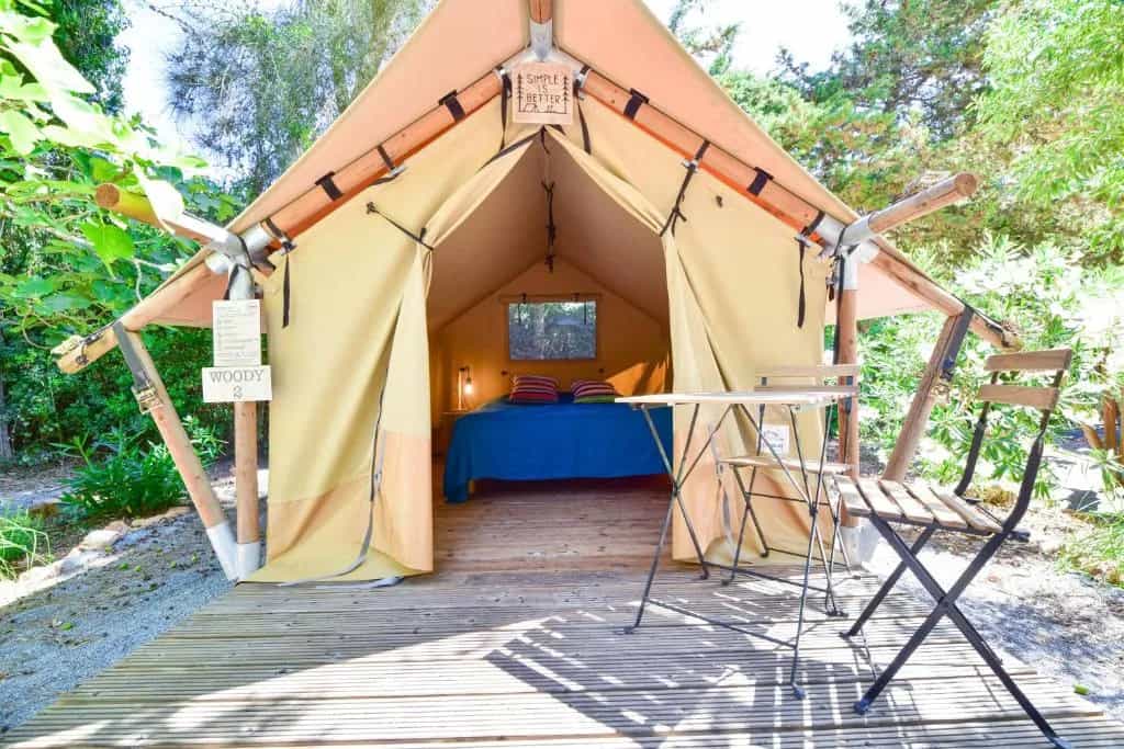 Glamping tent at the Salema Eco Camp in the Algarve, Portugal