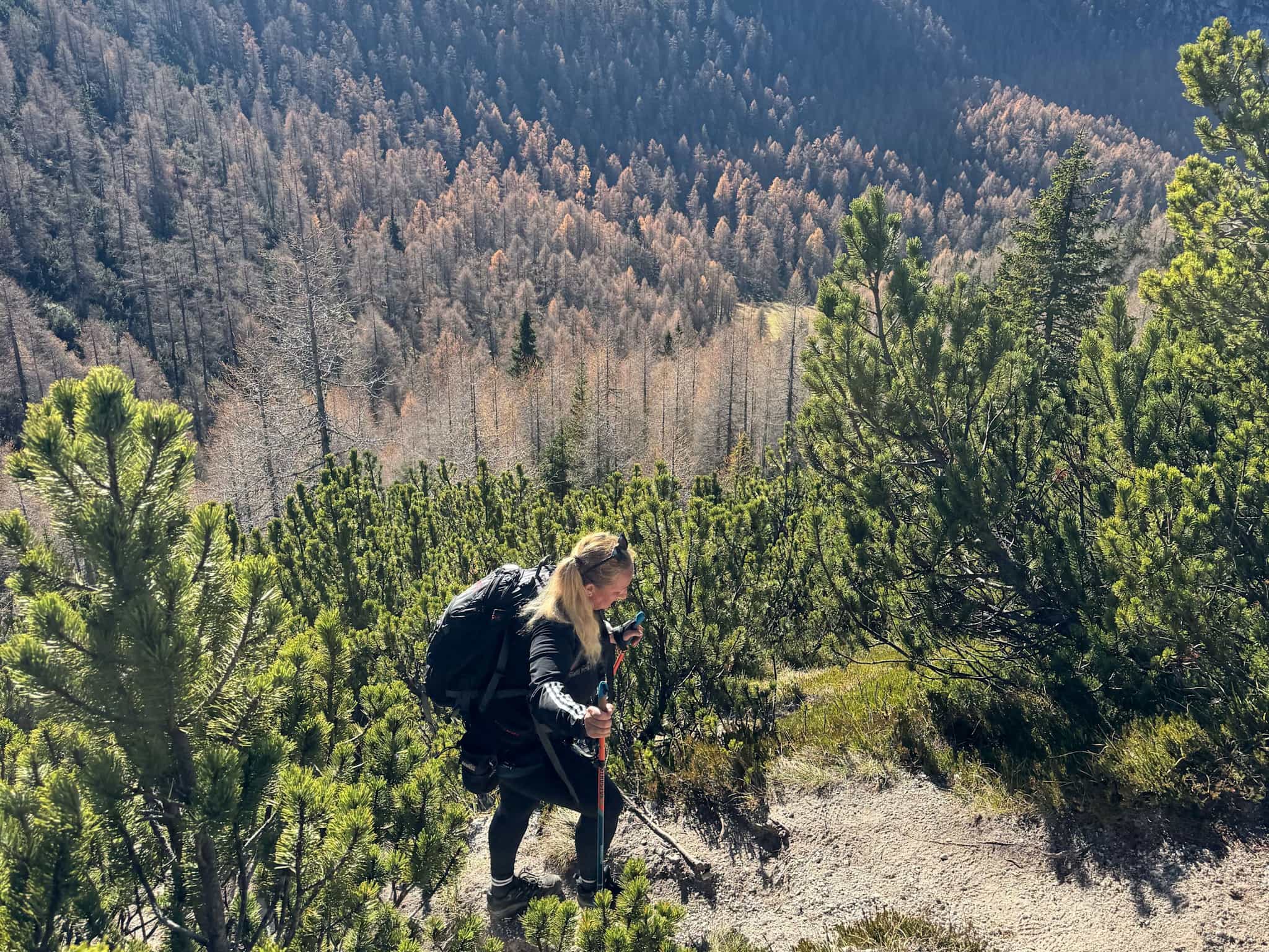 A woman hiking in Trupejevo Poldne