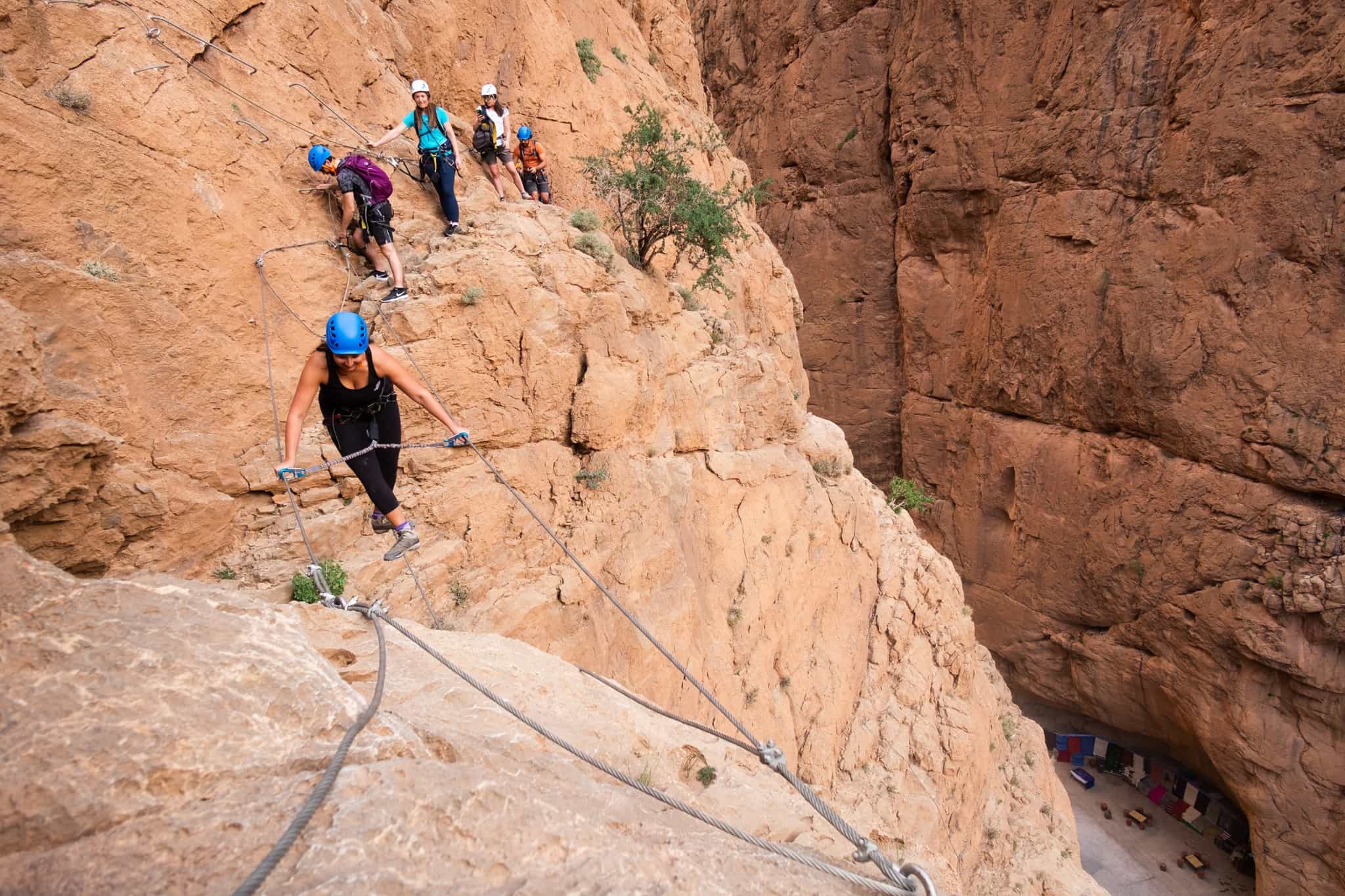 Via ferrata in Todra Gorge, Morocco. Photo: Host/RocknYogi