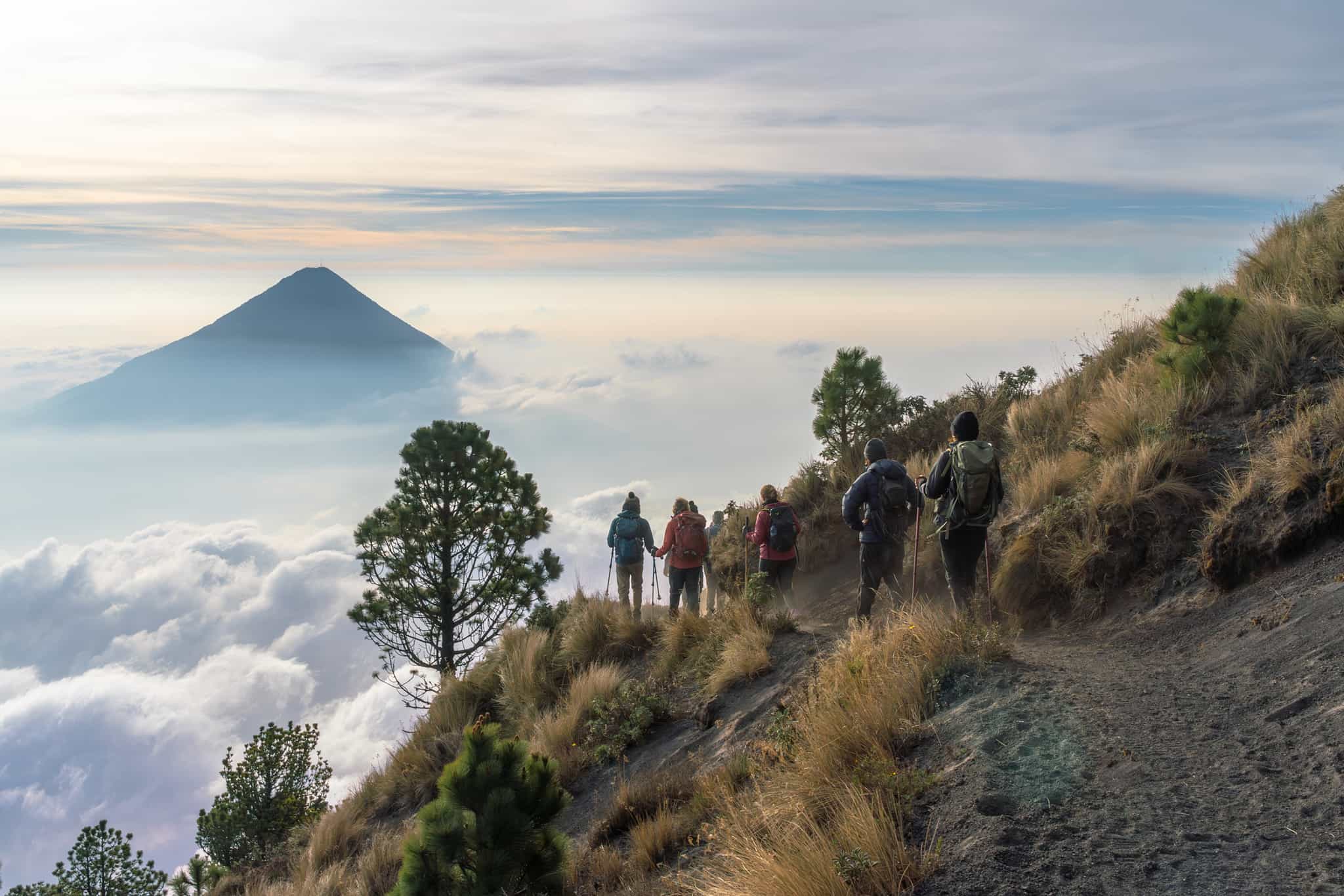 Hikers on Acatenango Volcano, Guatemala