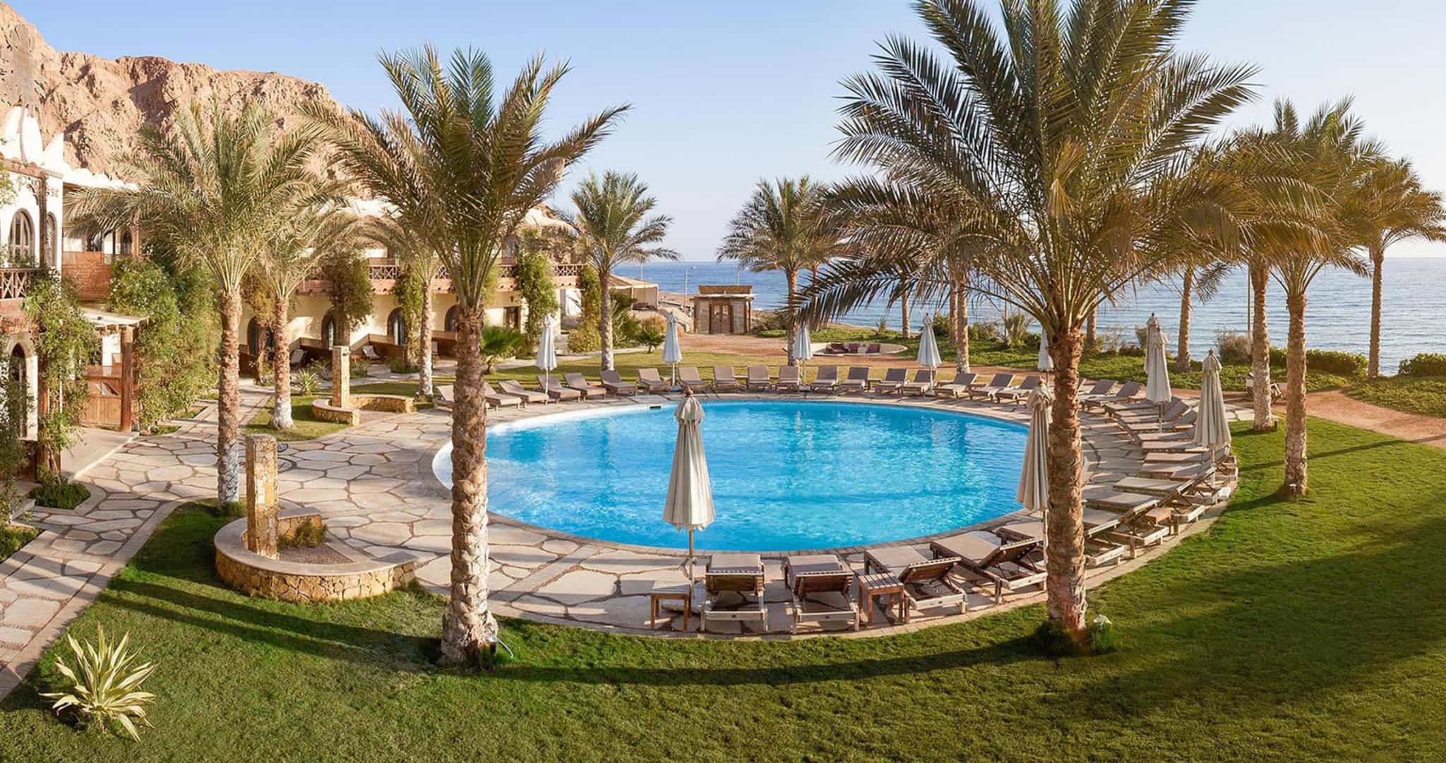 Pool Area, Dahab Paradise Hotel, Dahab, Egypt. Photo: Accommodation/Dahab Paradise Hotel