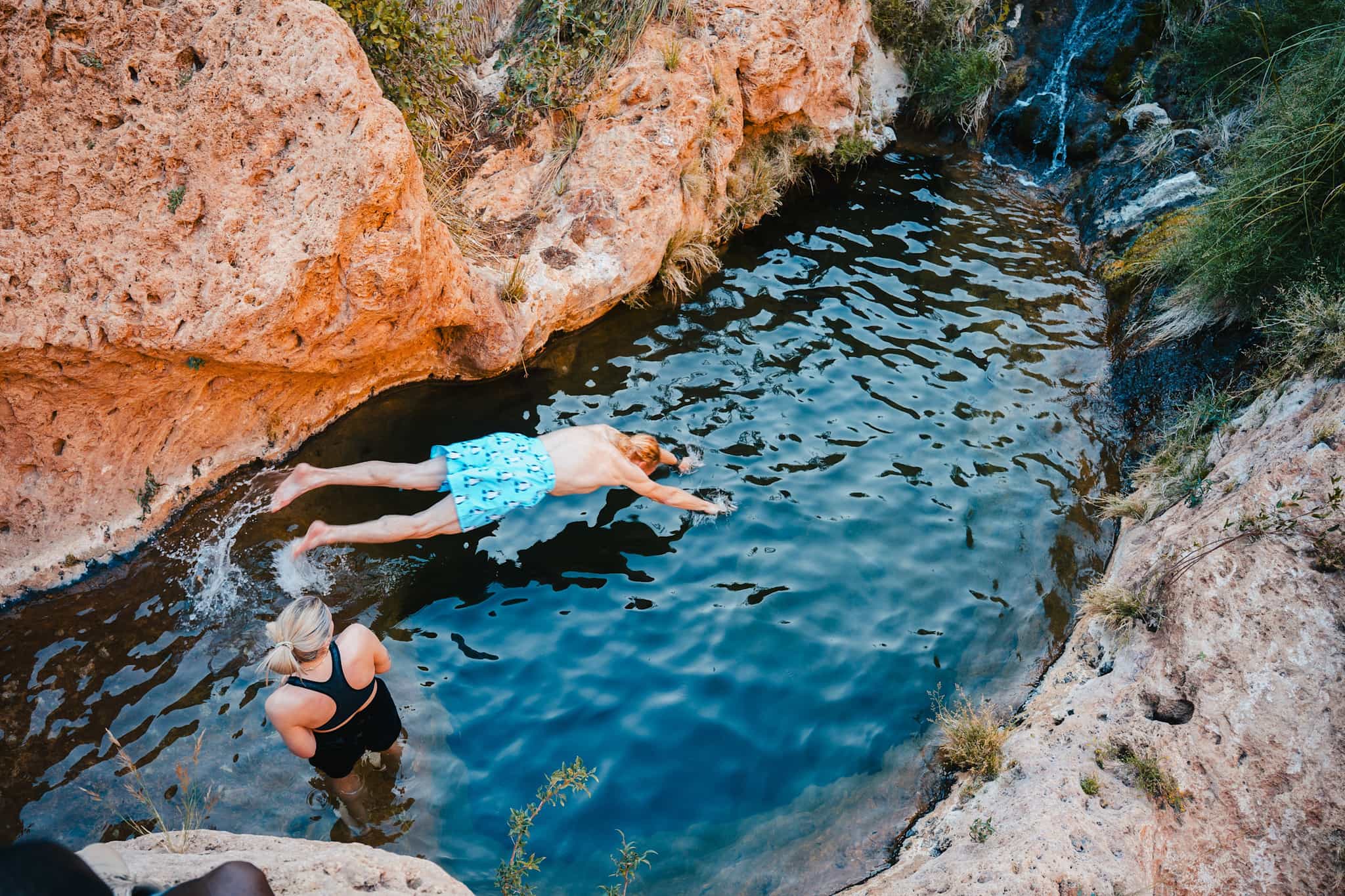 Wild swimming spot in Naukluft, Namibia.