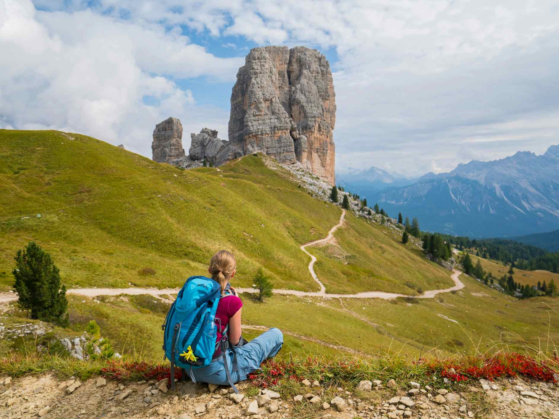 Hiking Cinque Torre, Dolomites, Italy. Photo: GettyImages-1057965898