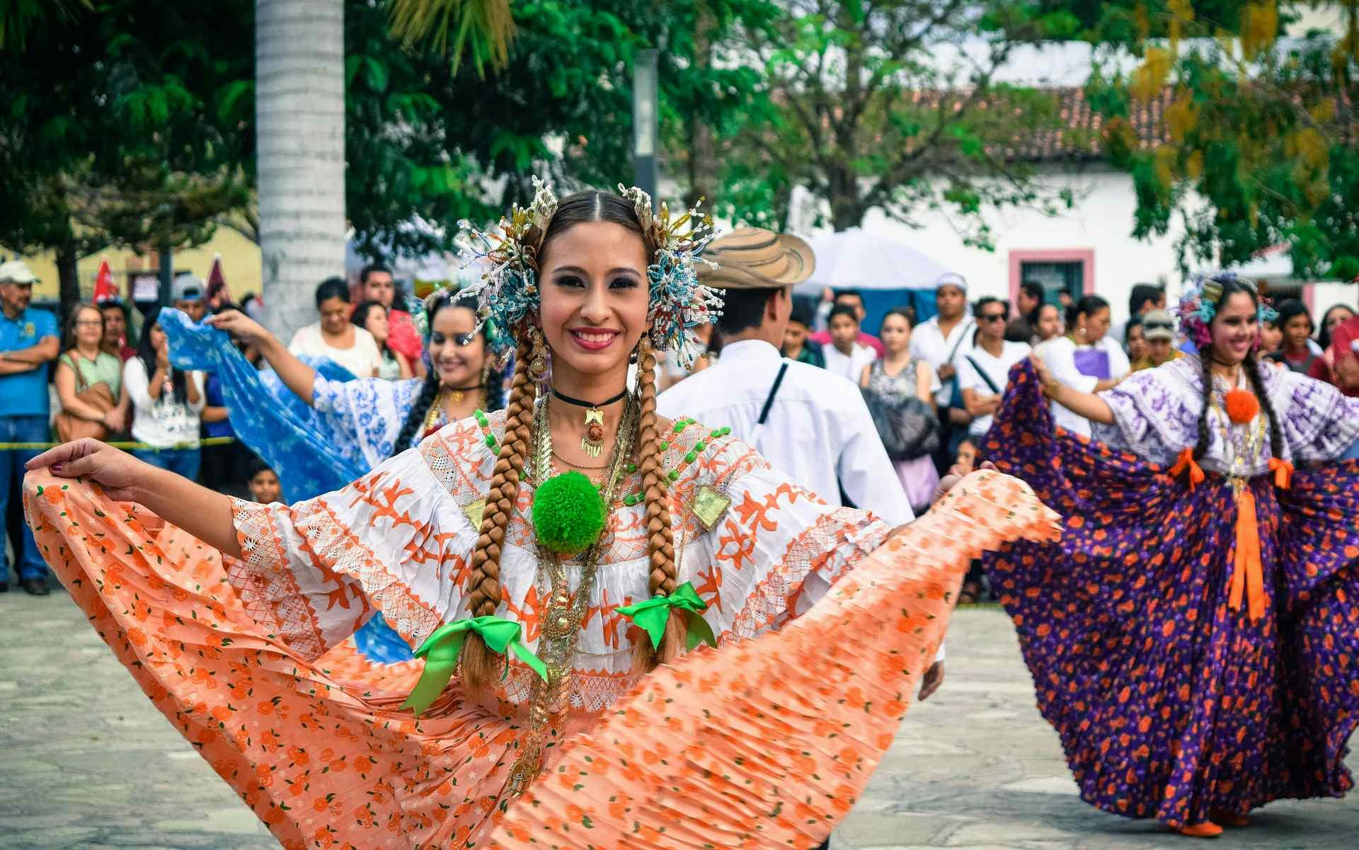 Young woman in traditional dress, Costa Rica.
