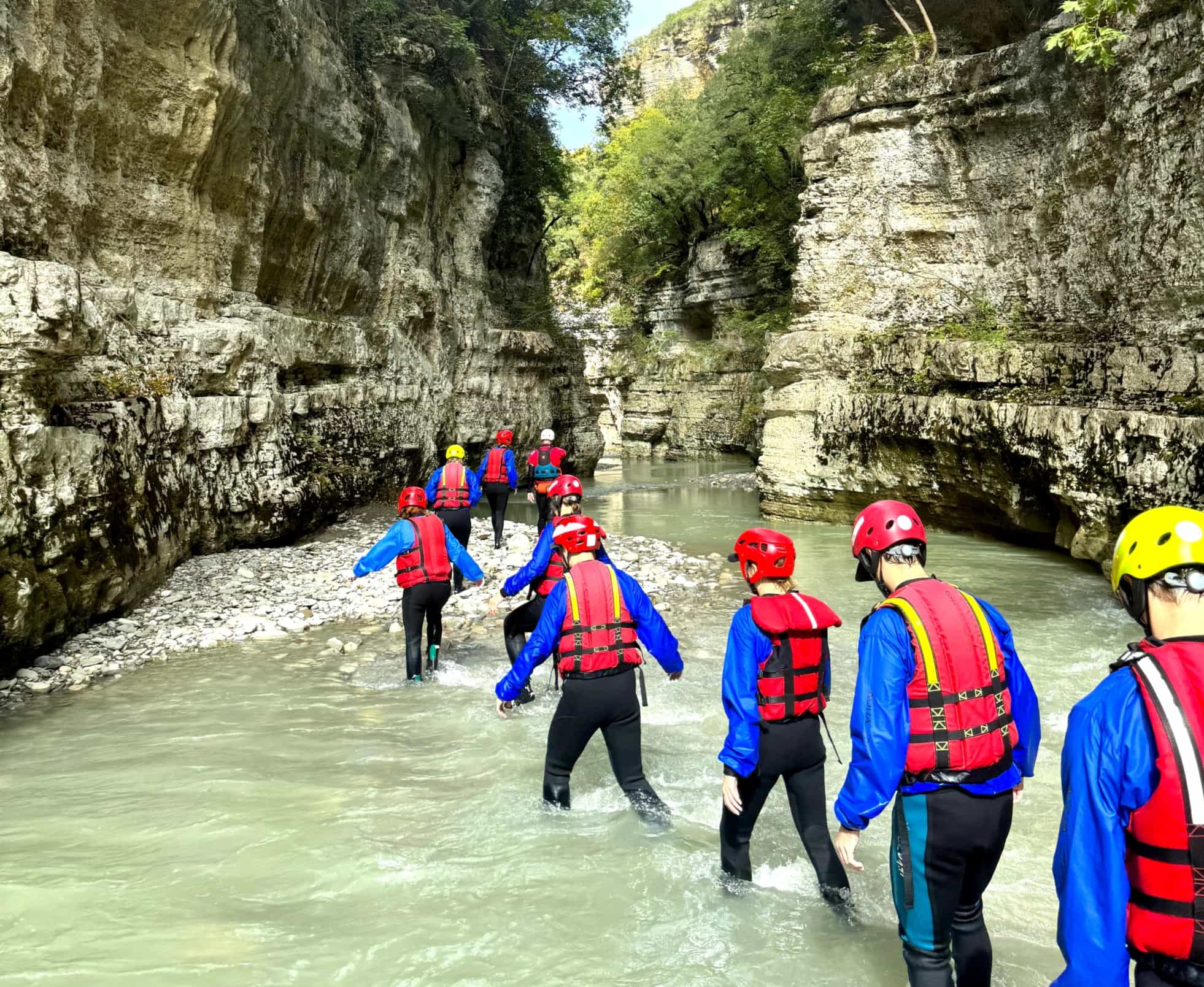 River hike in Osumi Canyon, Albania. Photo: Much Better Adventures/Laura Reid