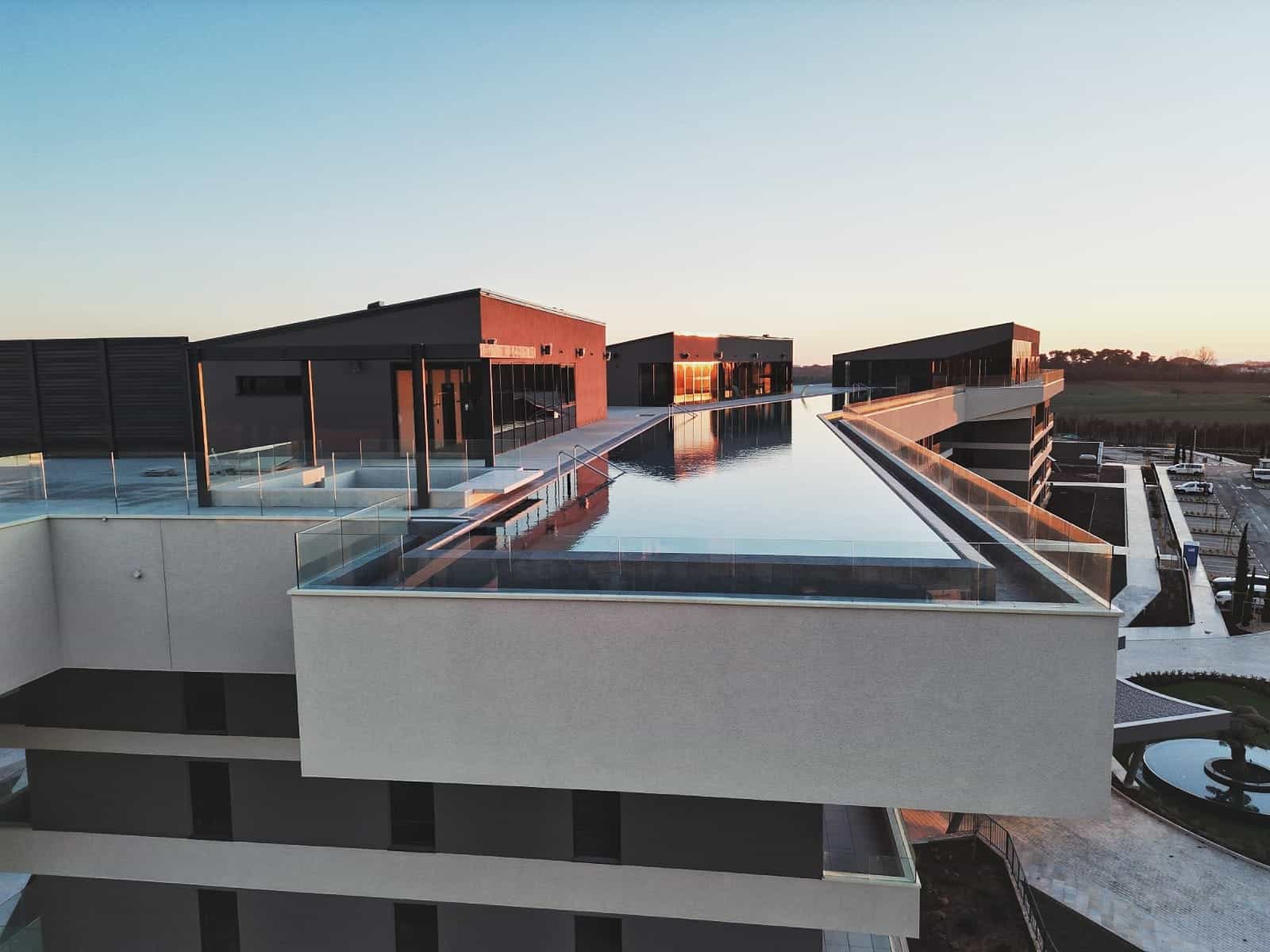 Rooftop infinity pool at the Petram Resort