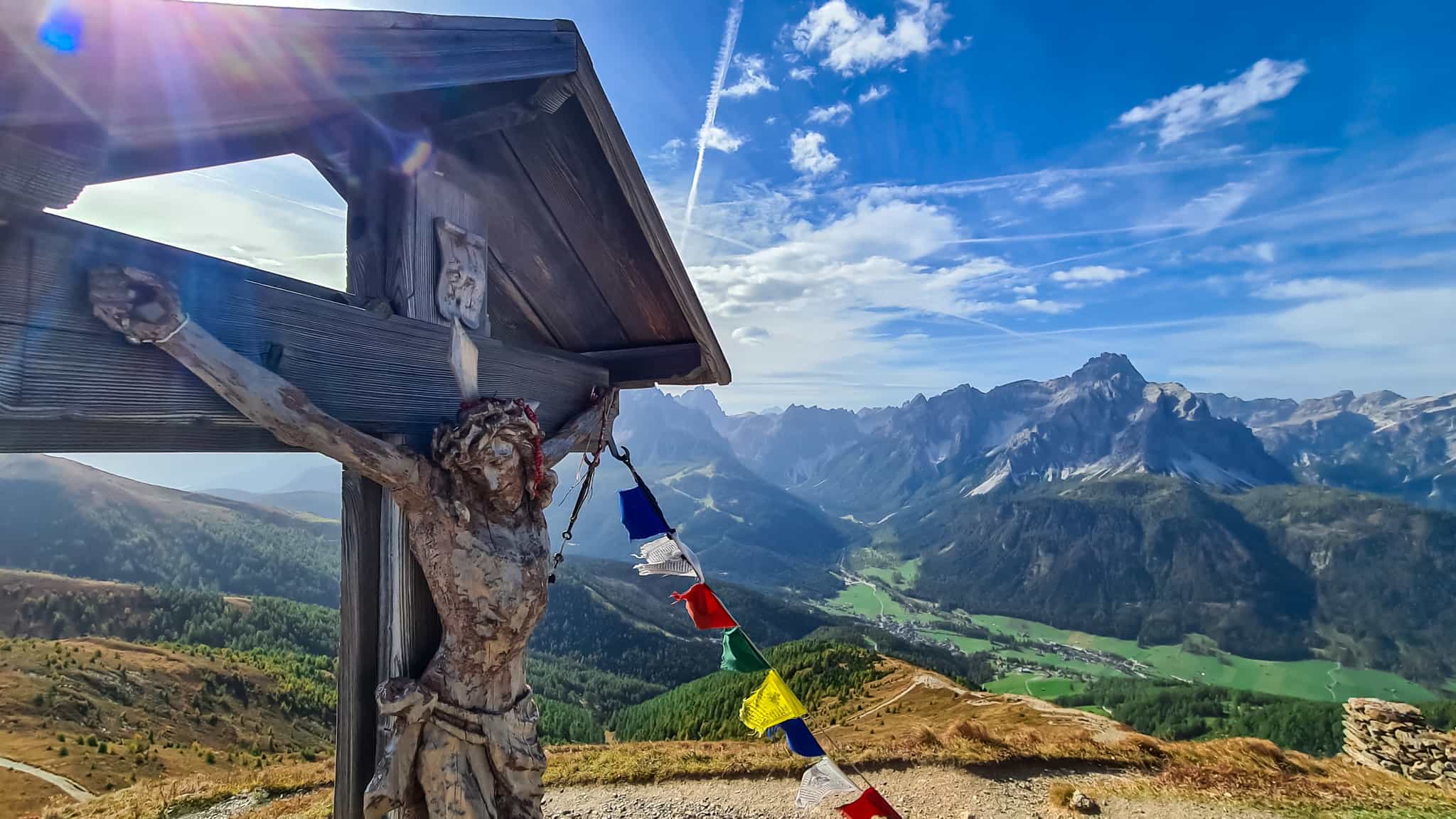 Scenic view of remote mountain hut Sillianerhuette along Carnic peace trail in Carnic Alps (Monte Elmo).