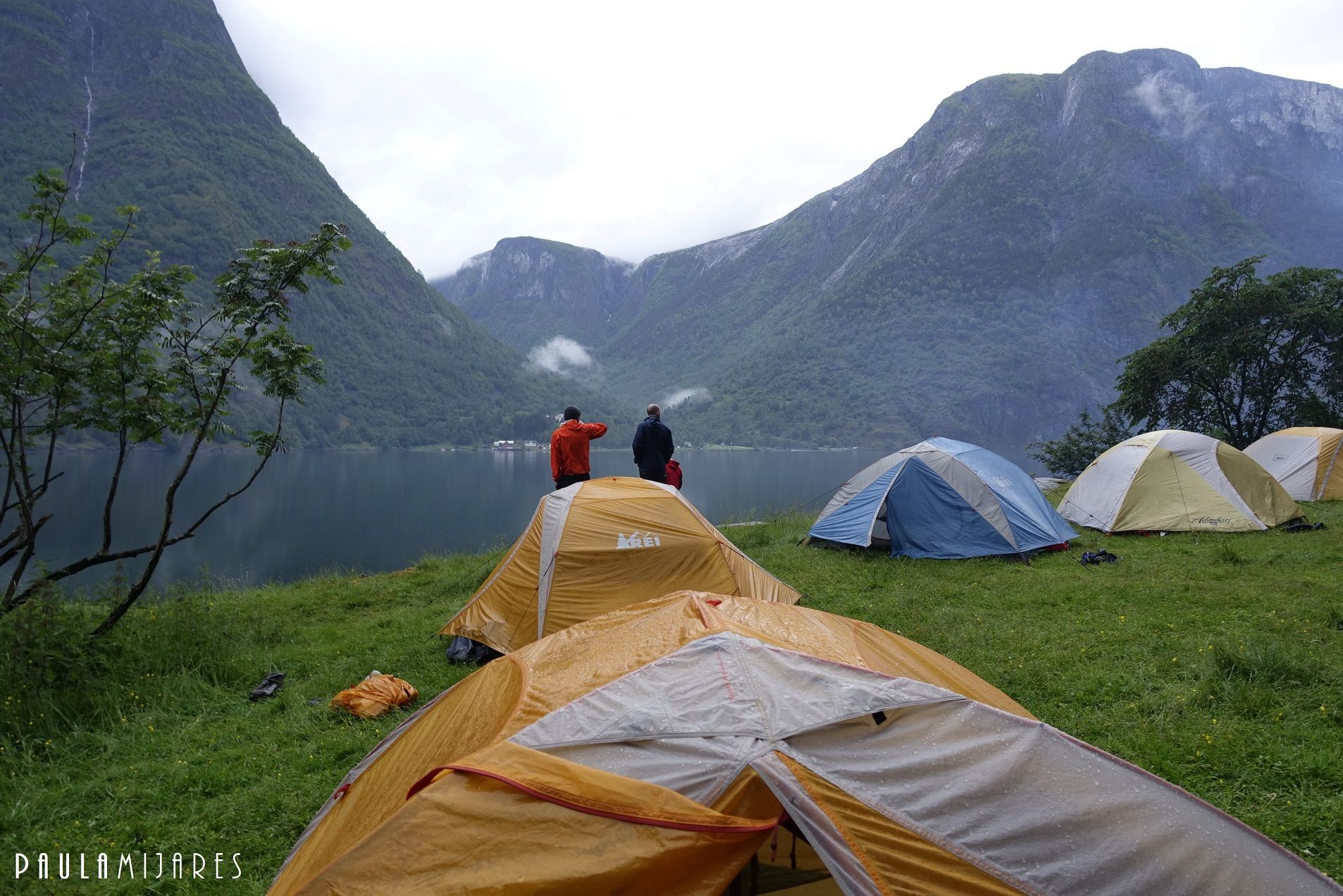 Campsite, Nærøyfjord, Norway The scenic campsite on the Nærøyfjord in Norway.