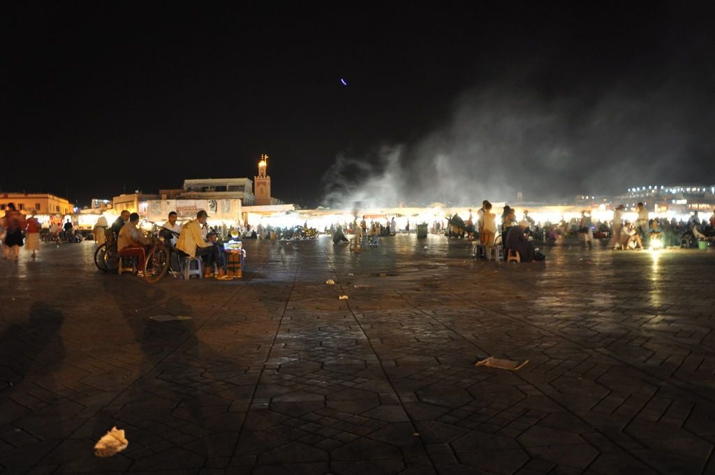 The bustling city of Marrakech in Morocco