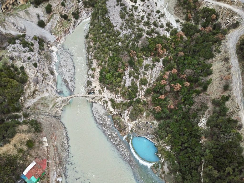 The Vjosa river in the mountains of Albania