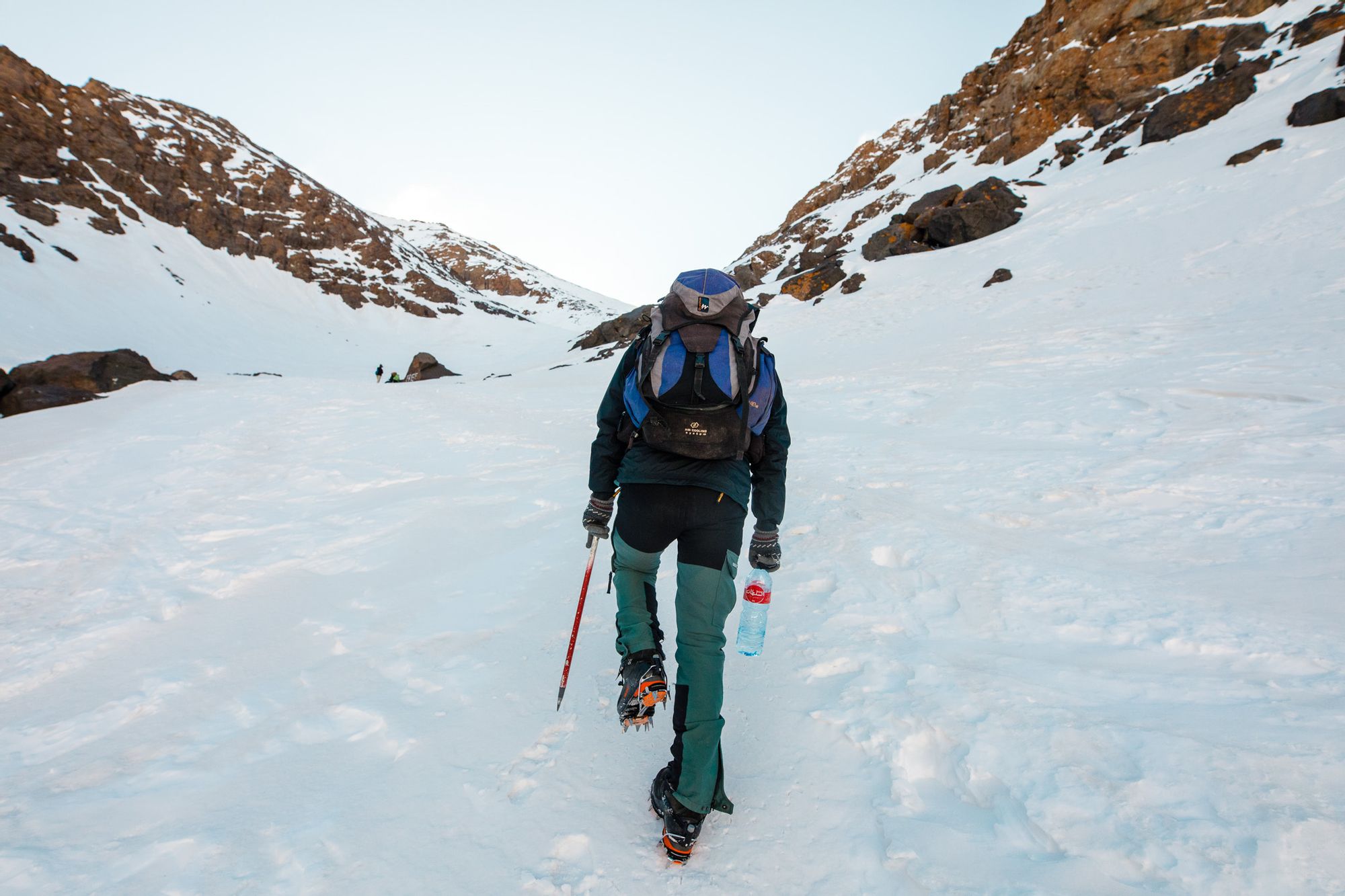Climbing Mt. Toubkal, Morocco A hiker trudges up Jebel Toubkal, Morocco's highest mountain.